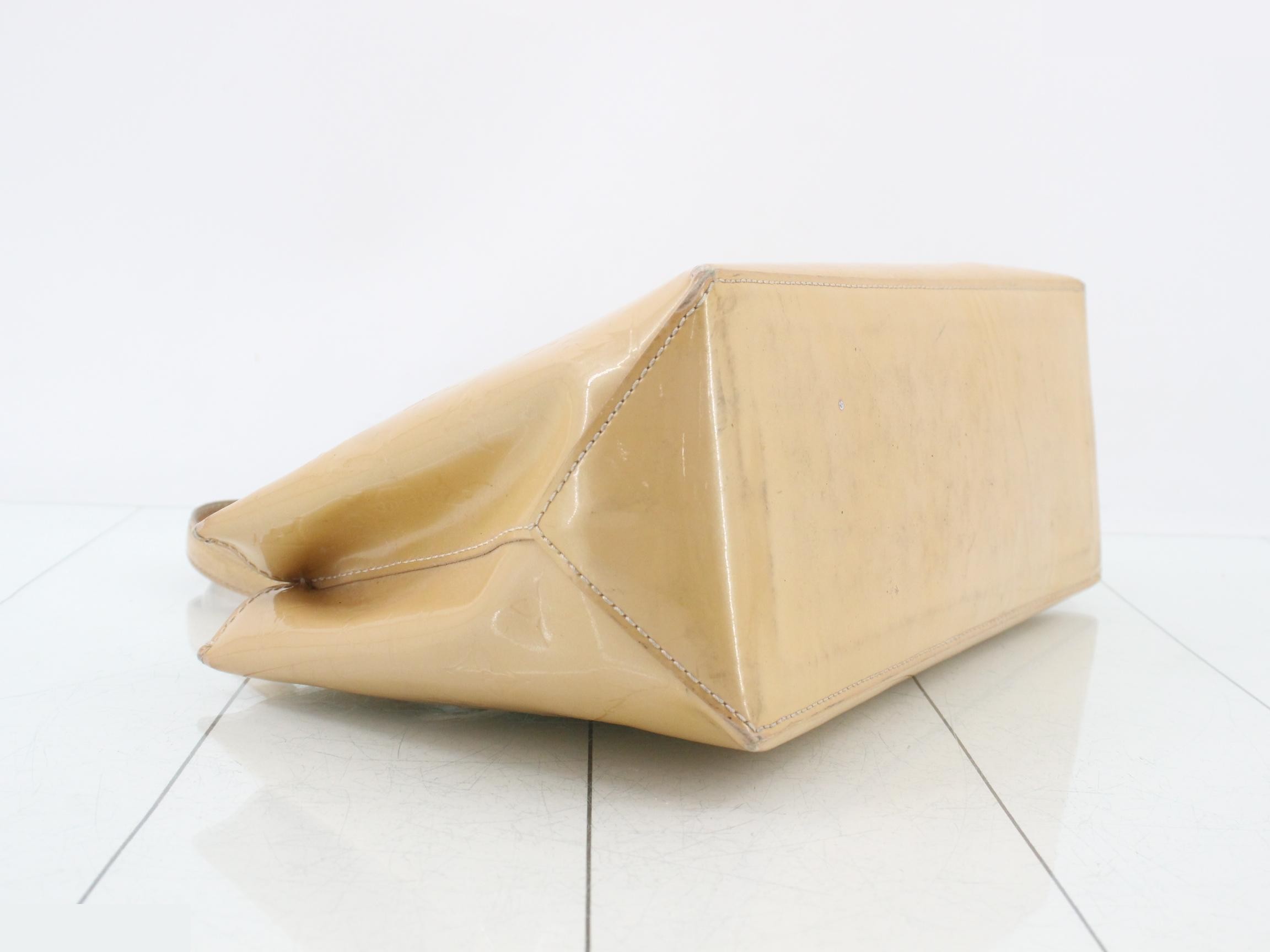 Vernis Wilshire PM Handbag, Beige, M91642, SN5009 — view 5