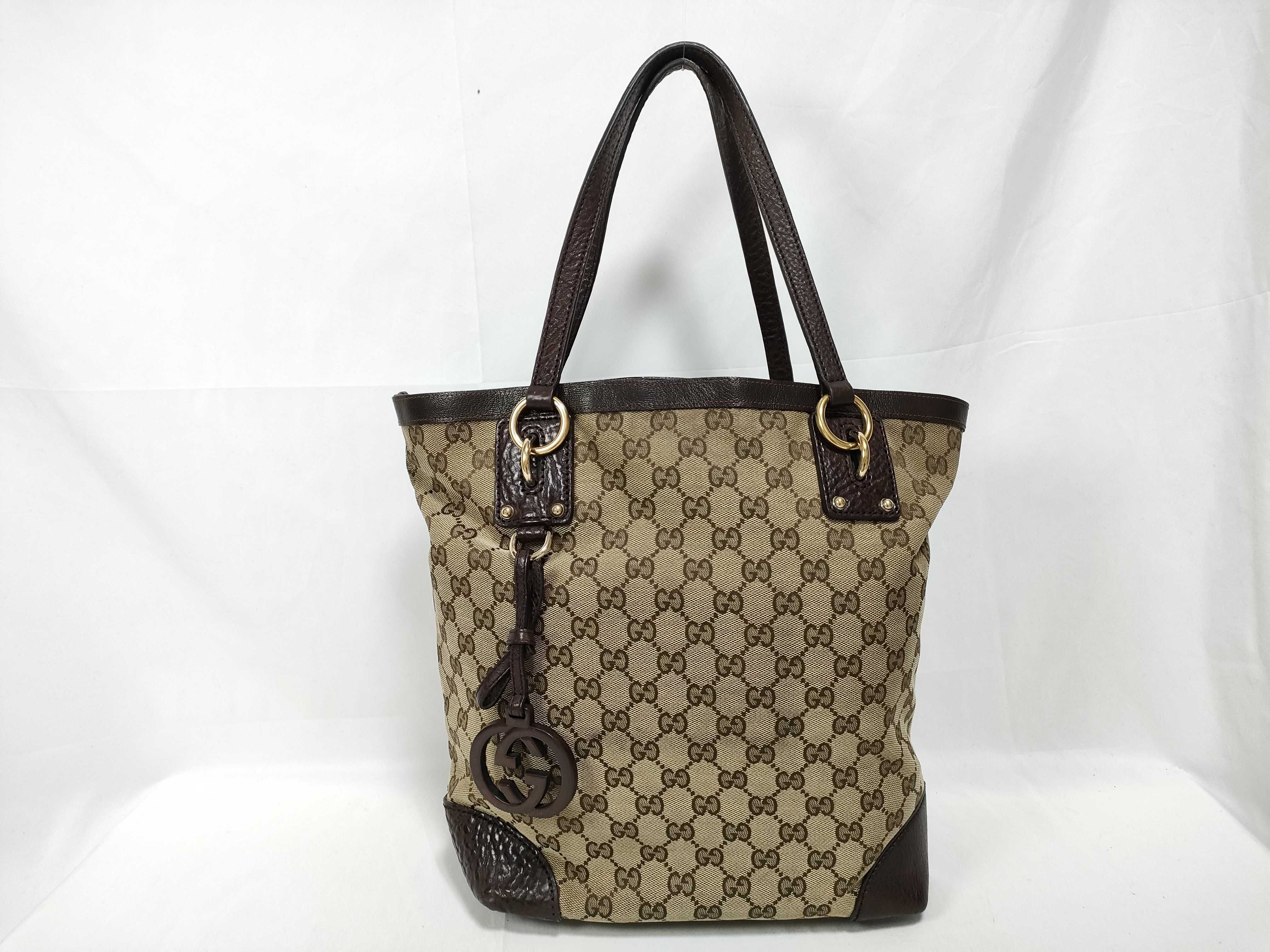 GG Canvas Logo Charm Tote Bag
