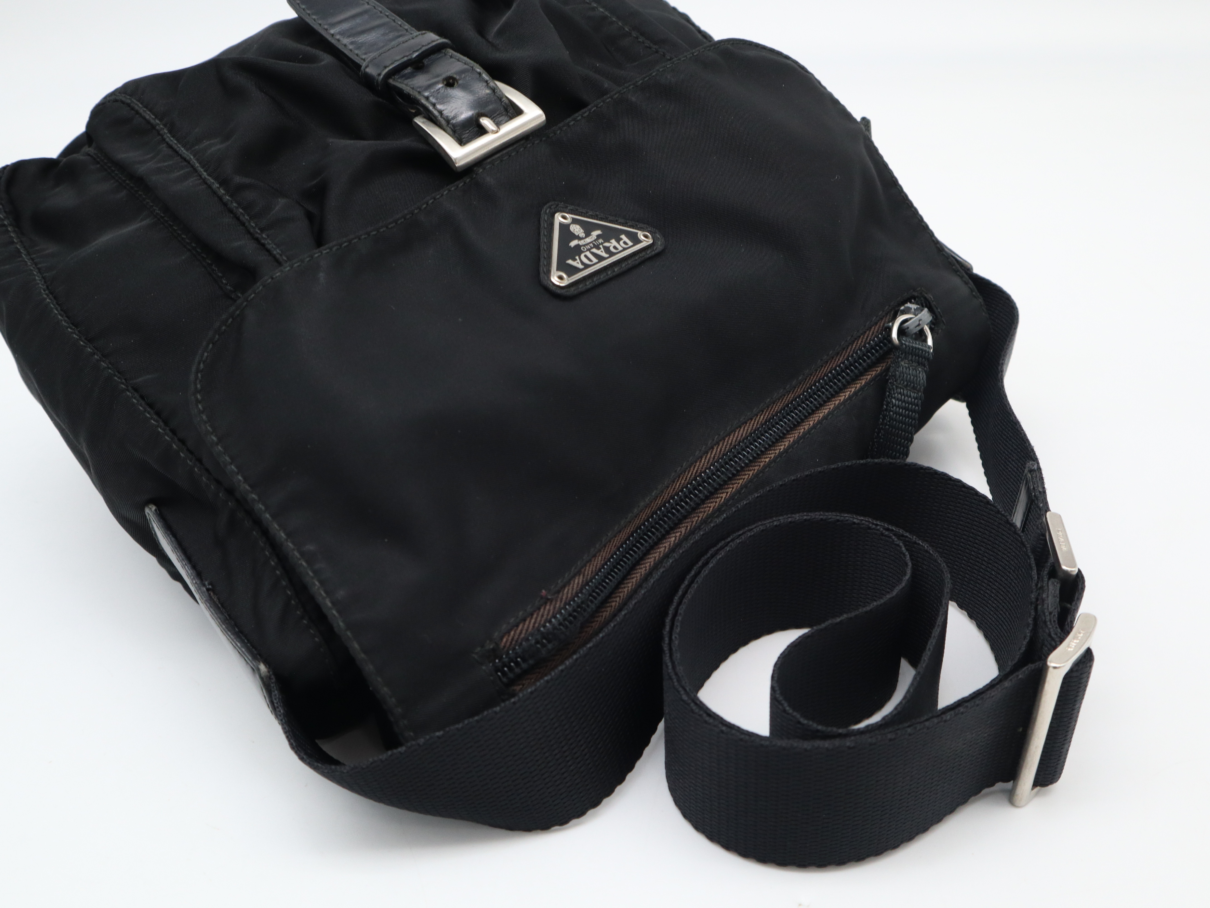 Nylon Shoulder Bag, Black Shoulder Bag — view 6
