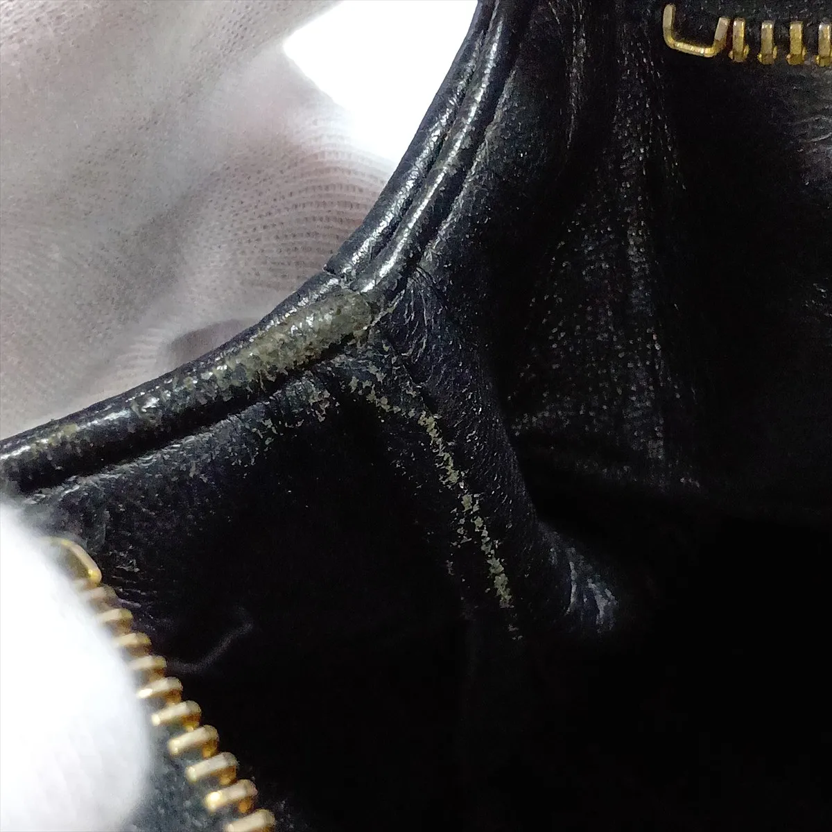 Matelassé Caviar Skin Chain Handbag, Black with Gold Hardware, 3793889 (Random Serial Number) — view 13