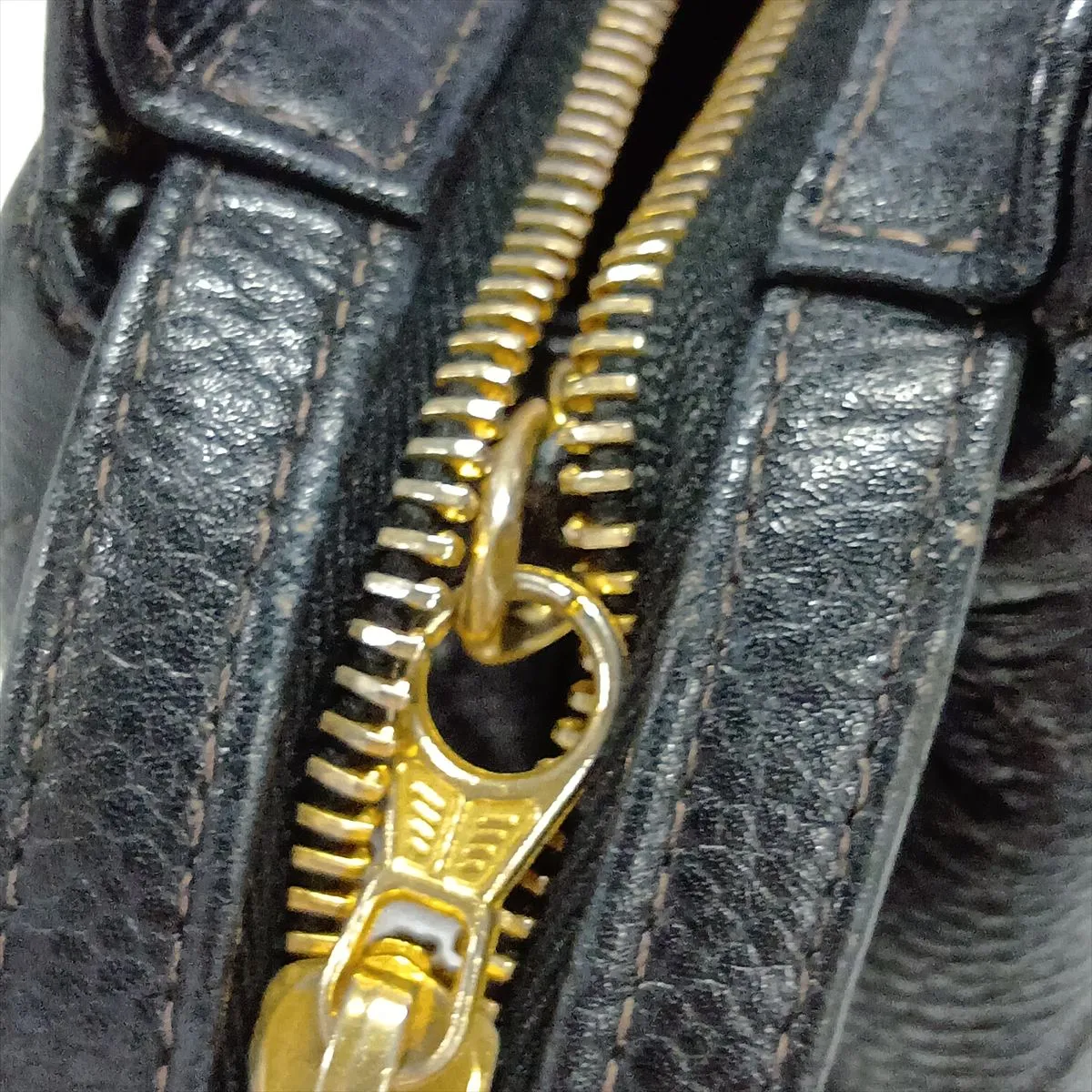 Matelassé Caviar Skin Chain Handbag, Black with Gold Hardware, 3793889 (Random Serial Number) — view 14