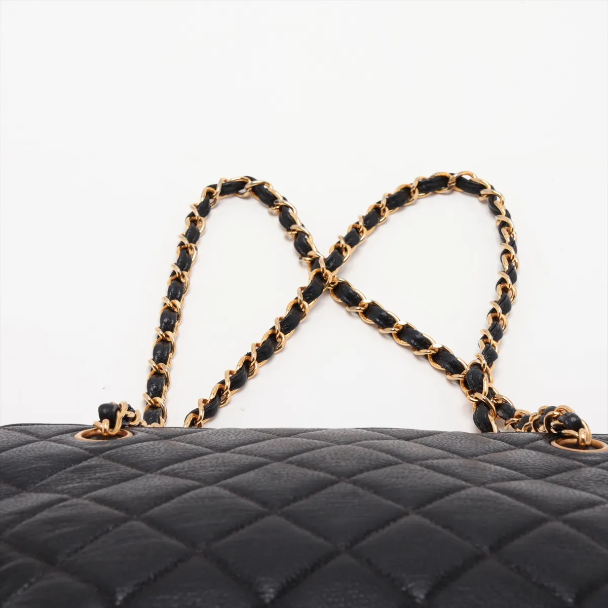 Matelassé Caviar Skin Chain Handbag, Black with Gold Hardware, 3793889 (Random Serial Number) — view 6