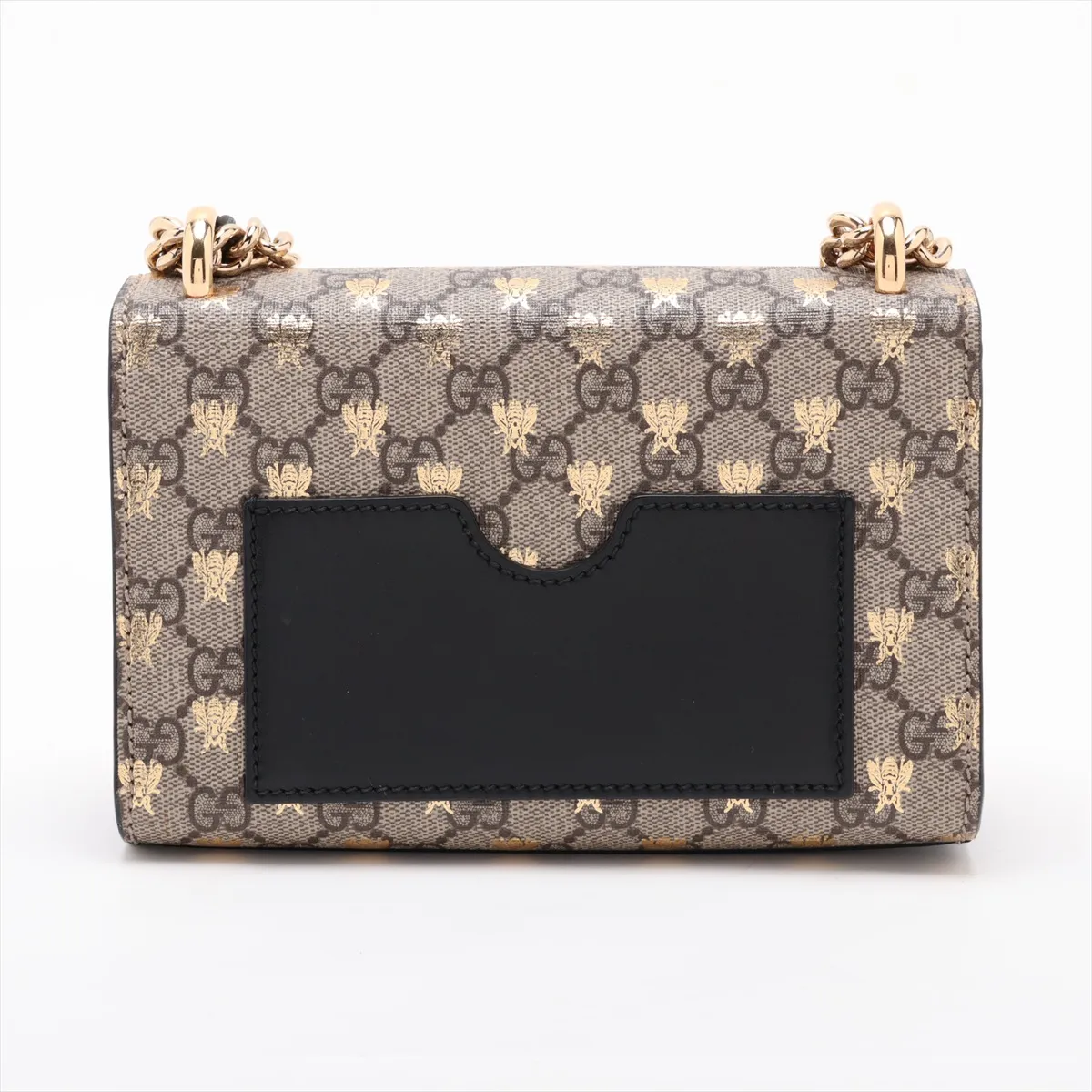 GG Supreme Padlock 409487 PVC x Leather Chain Shoulder Bag Beige x Black — view 2