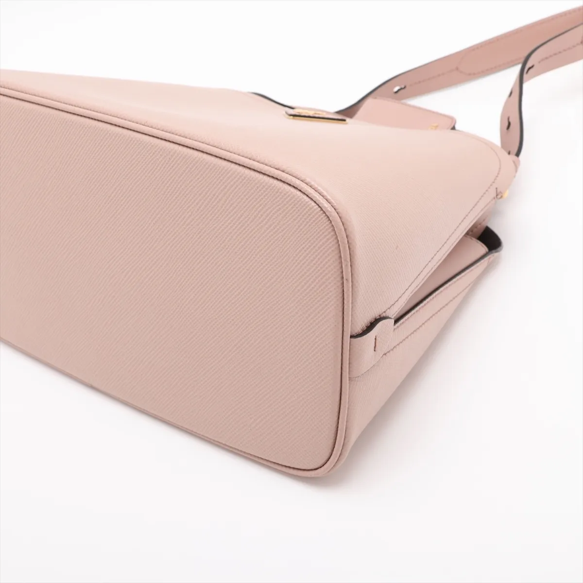 Saffiano Cuir 1BA251 Leather 2-Way Shoulder Bag, Pink Beige — view 3