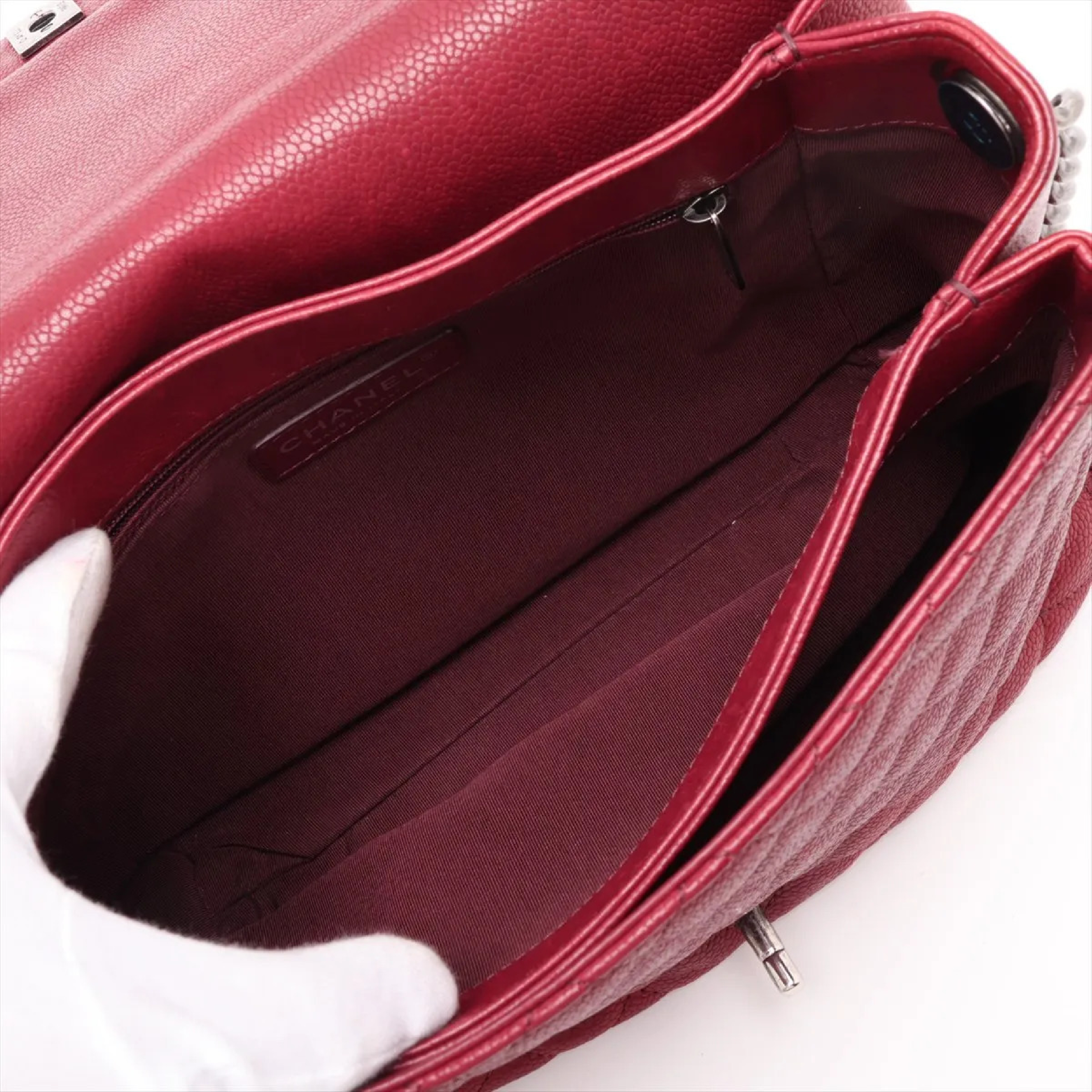Matelassé Caviar Skin Chain Shoulder Bag, with original seal and card, serial number in the 23 range. — view 7
