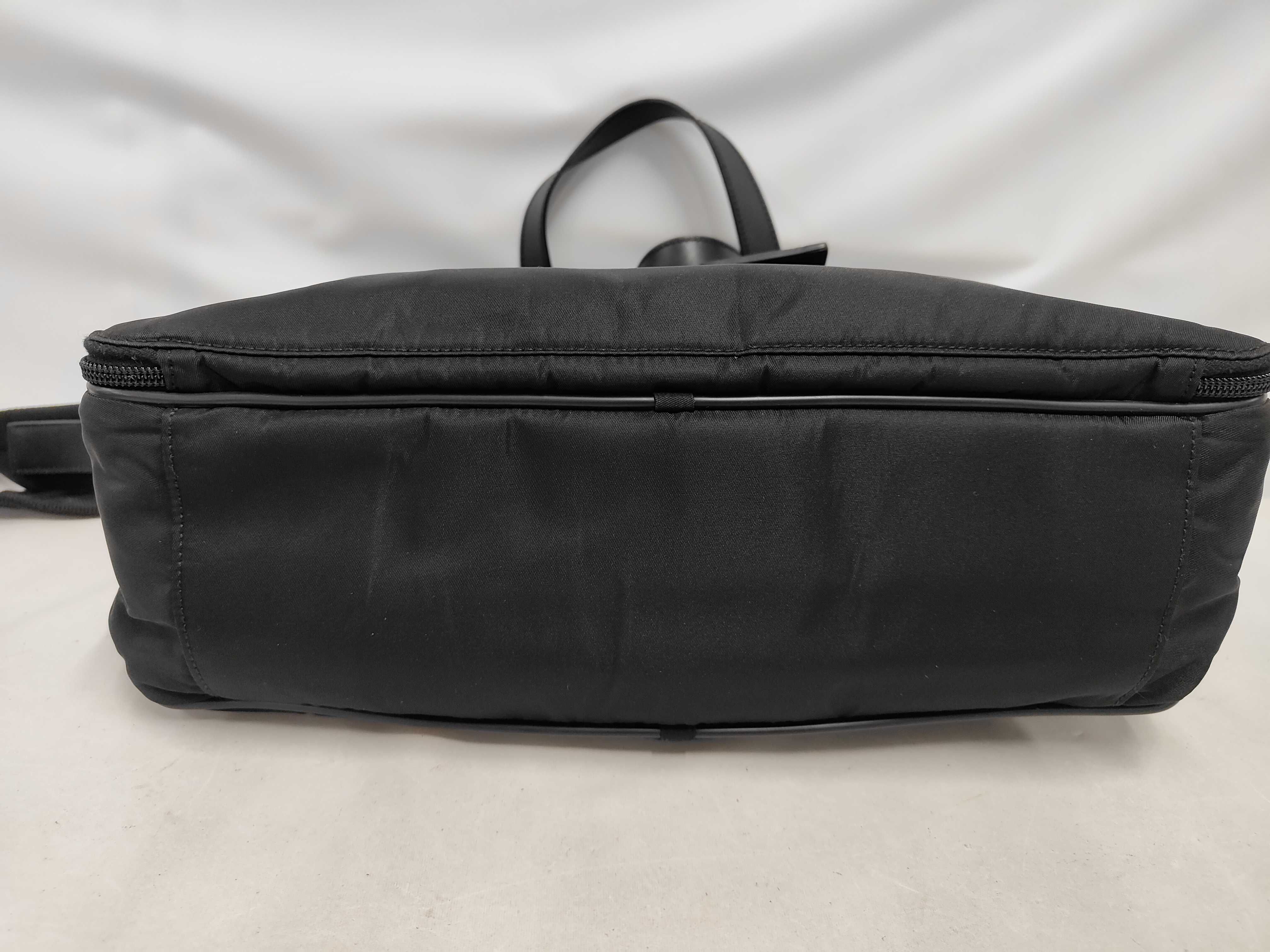 Nylon Leather Business Shoulder Bag, Black, with Serial Number Card, Padlock, Key Pouch. — view 4