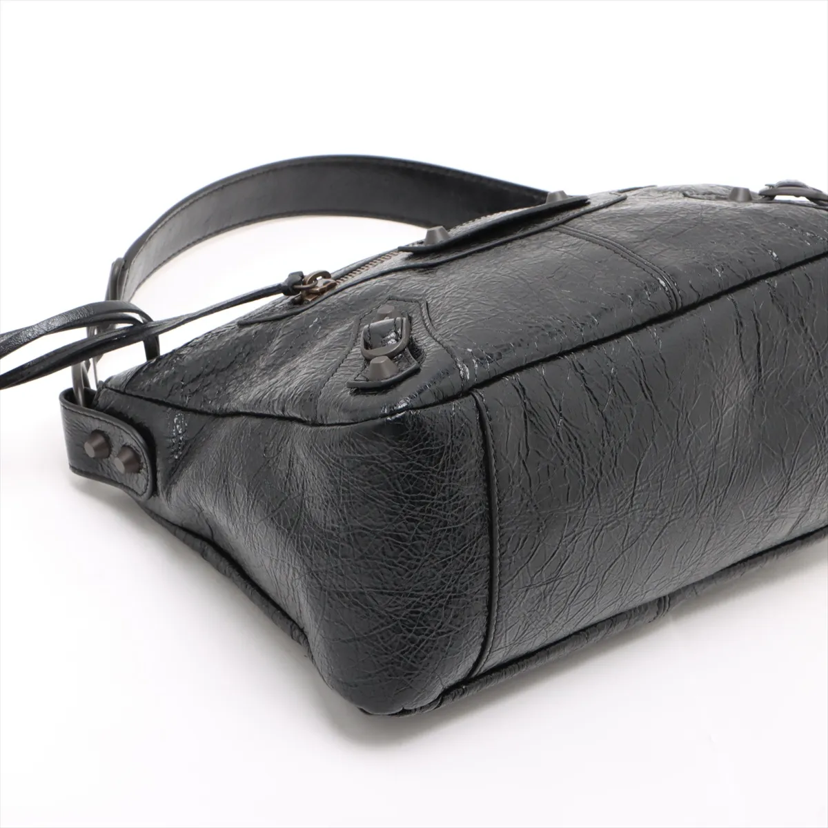 Le City Moto Small Leather 2-Way Shoulder Bag, Black 866057 — view 4