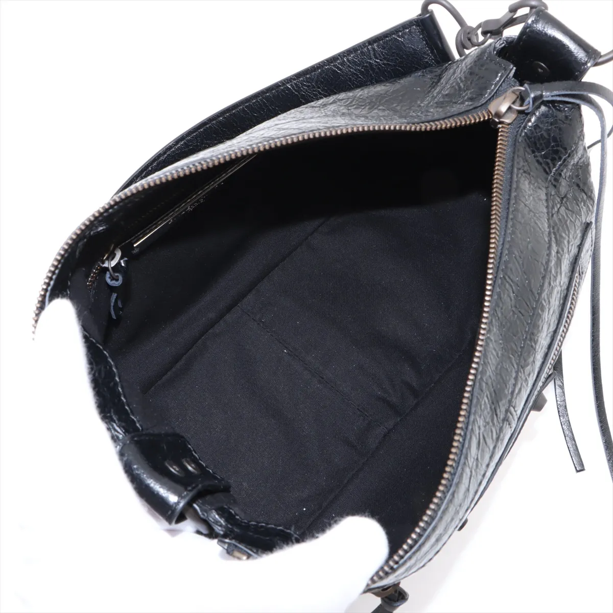 Le City Moto Small Leather 2-Way Shoulder Bag, Black 866057 — view 8