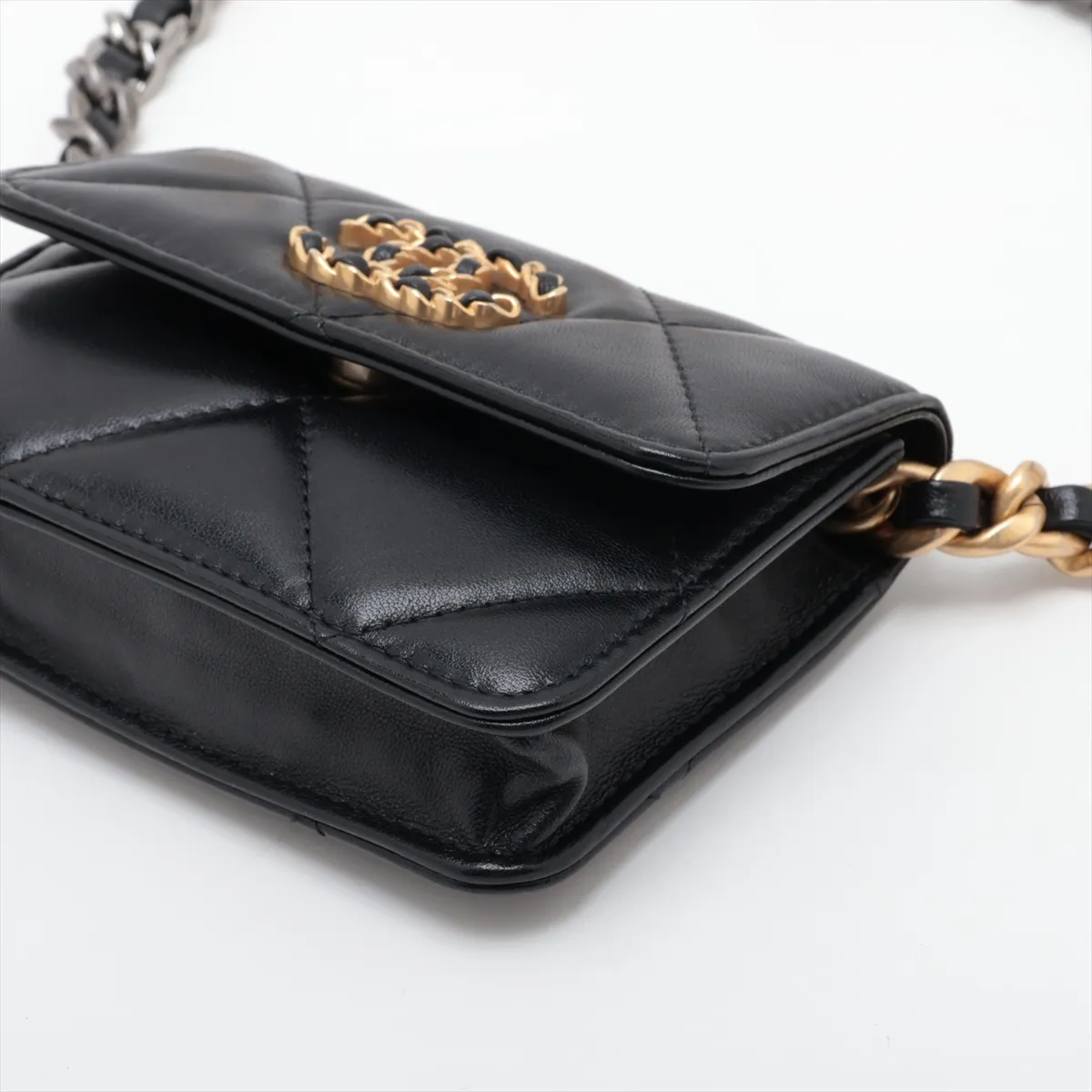 19 Lambskin Waist Pouch Black Gold x Silver Hardware A9EHK9J9 Random Serial Number Sold — view 3