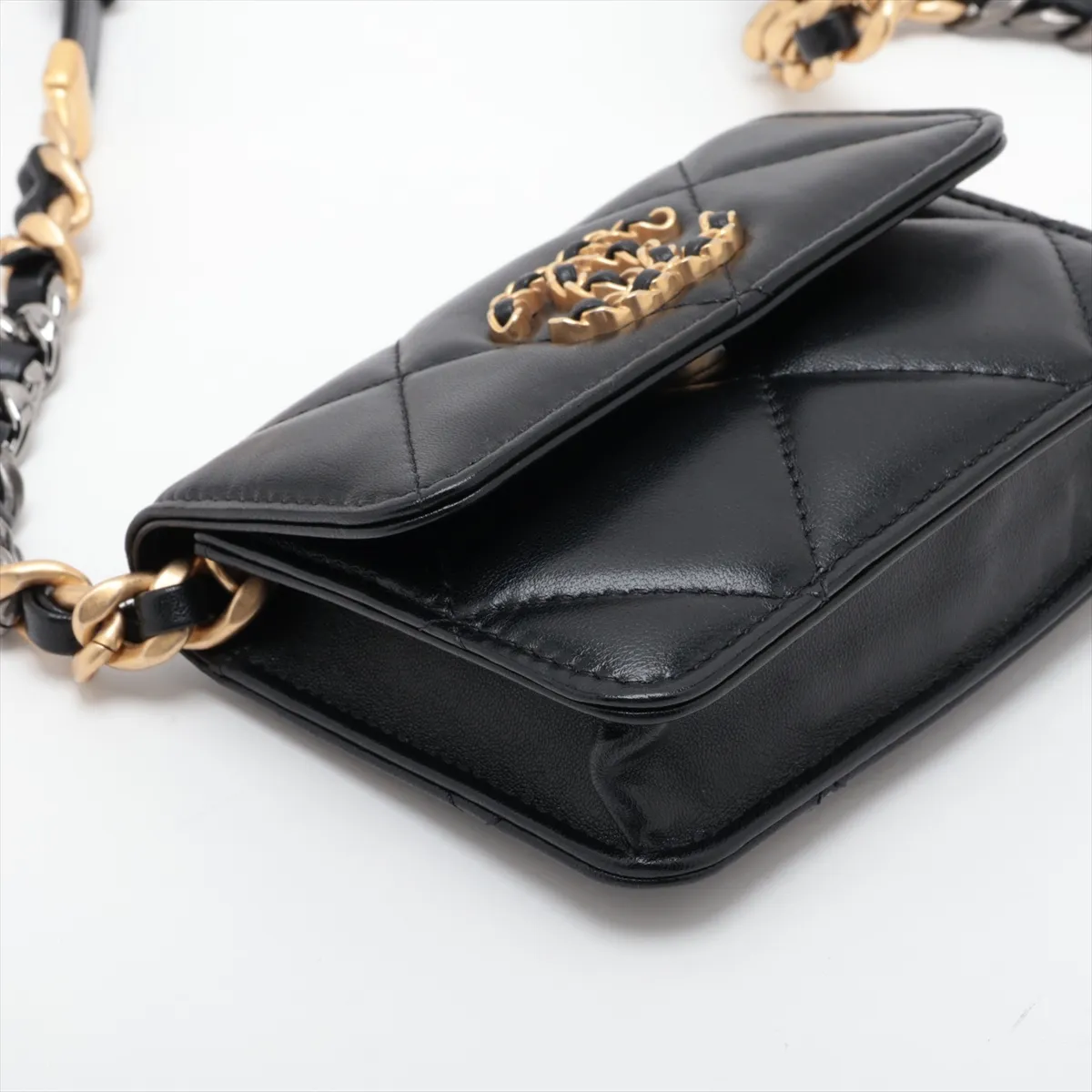 19 Lambskin Waist Pouch Black Gold x Silver Hardware A9EHK9J9 Random Serial Number Sold — view 4
