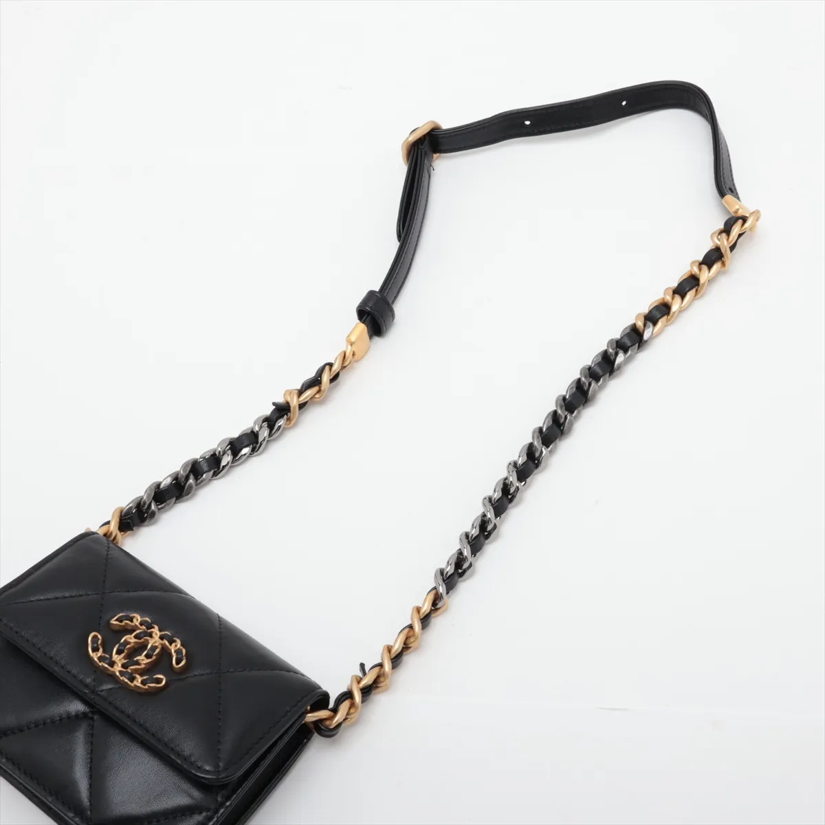 19 Lambskin Waist Pouch Black Gold x Silver Hardware A9EHK9J9 Random Serial Number Sold — view 5