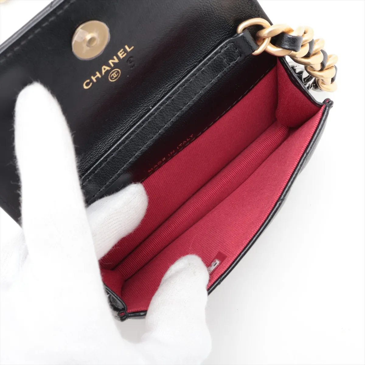 19 Lambskin Waist Pouch Black Gold x Silver Hardware A9EHK9J9 Random Serial Number Sold — view 6