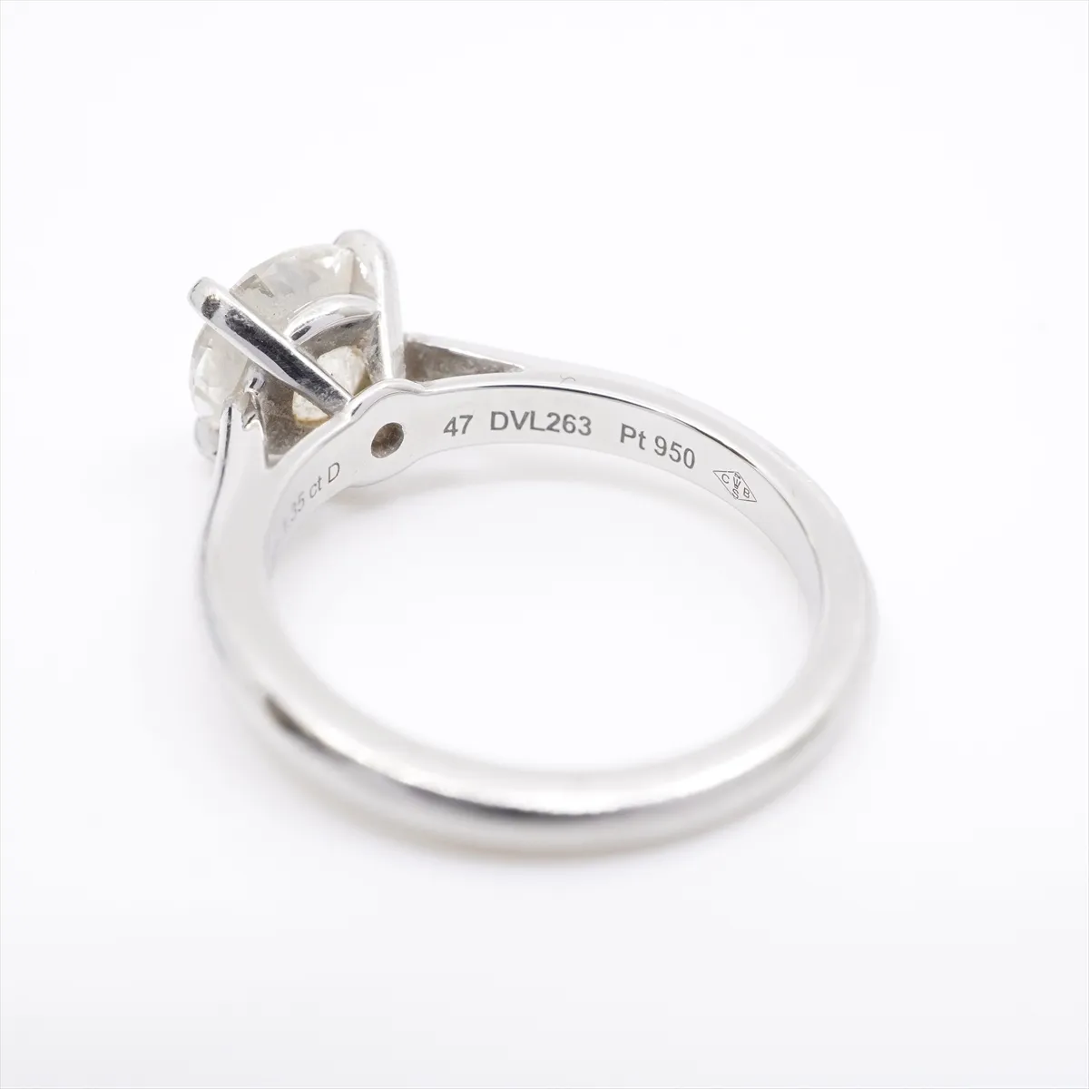 Solitaire 1895 Diamond Ring, Pt950, 4.85g, 1.35 diamonds, DVL263, GIA No. 2171665904. — view 3