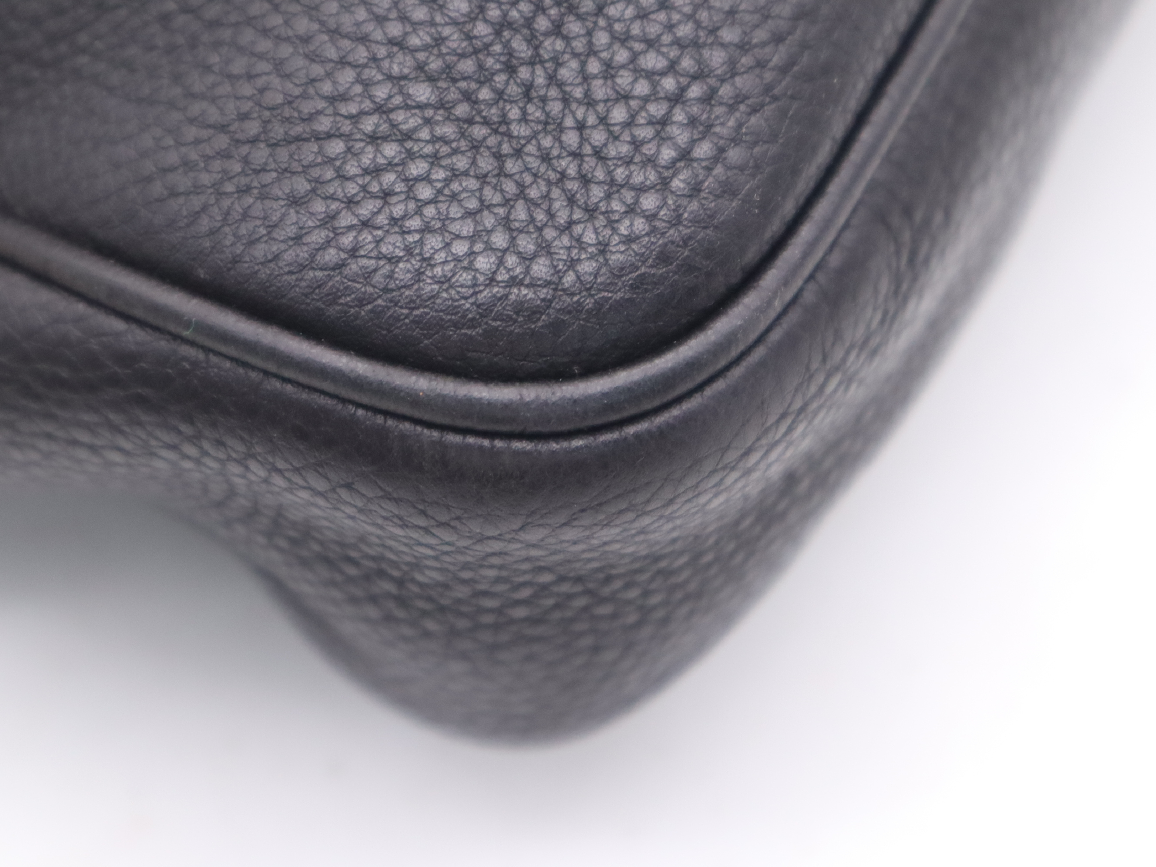 322057 Leather Briefcase with Shoulder Strap, Black, Silver Hardware, Handbag — view 10