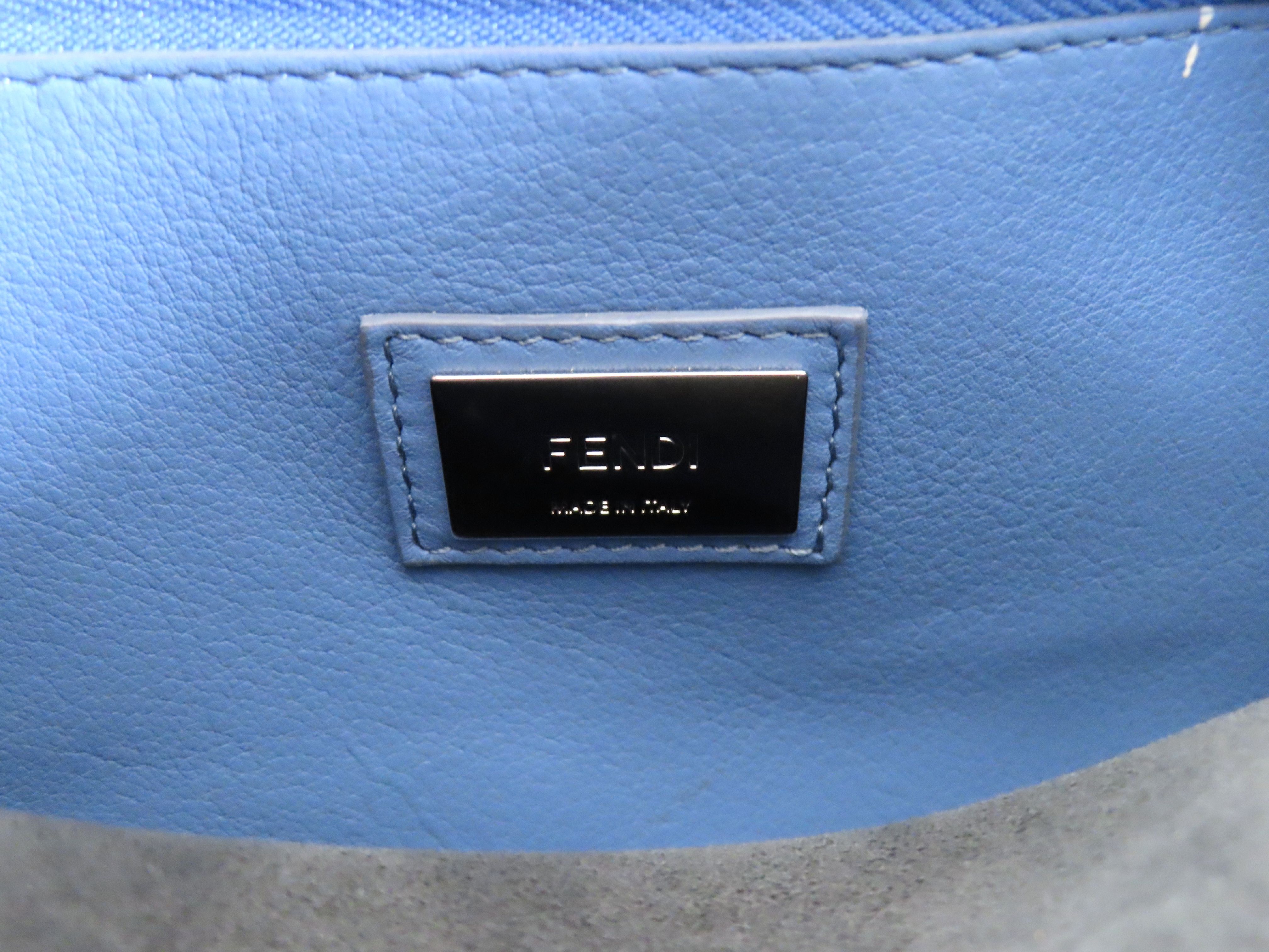 Peekaboo Regular Leather 2-Way Handbag, Blue, 8BN290 (Handbag) — view 8