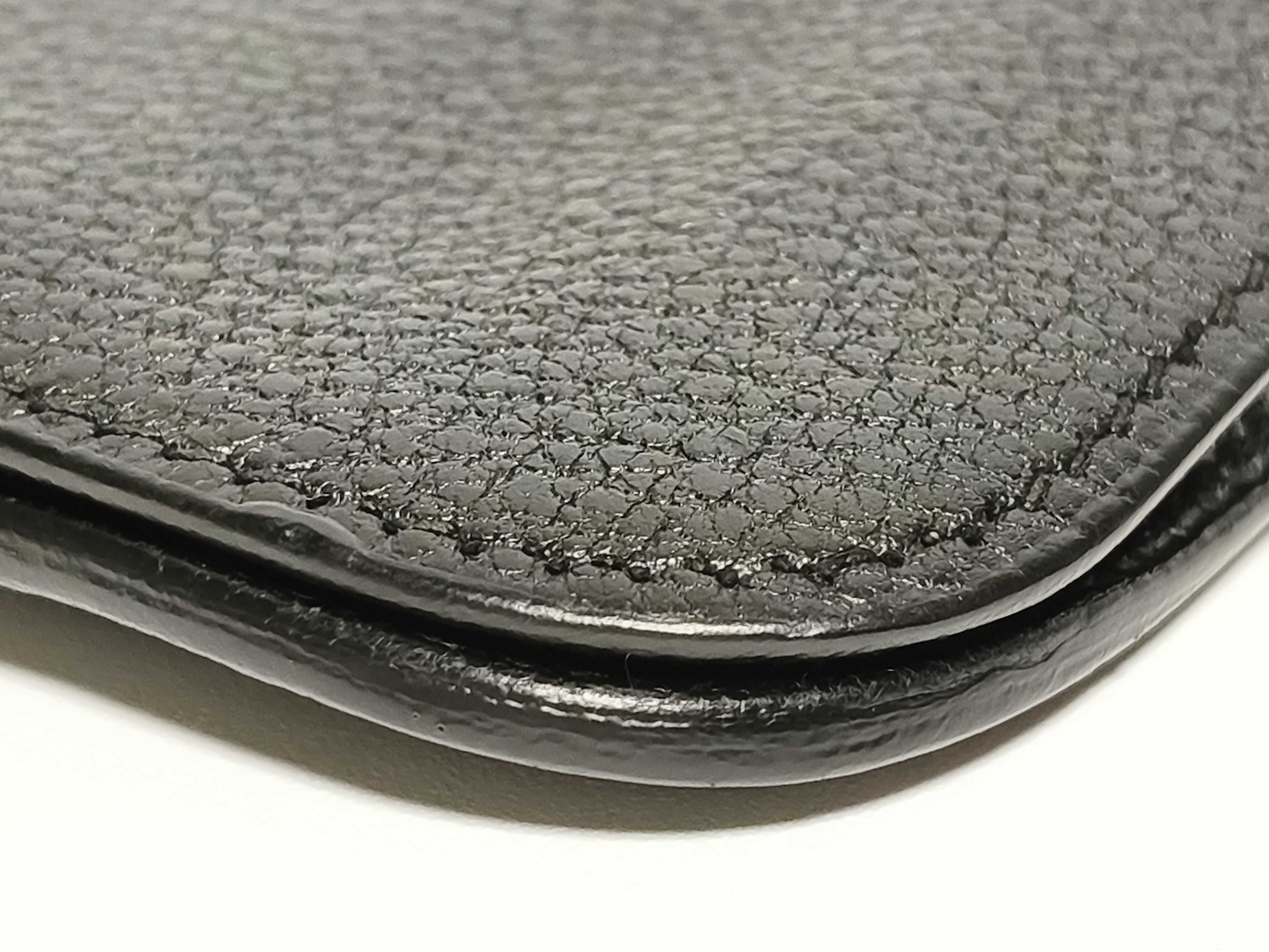 Dogon Leather Bi-fold Long Wallet, Black, with Stamp, Bill Compartment — view 4