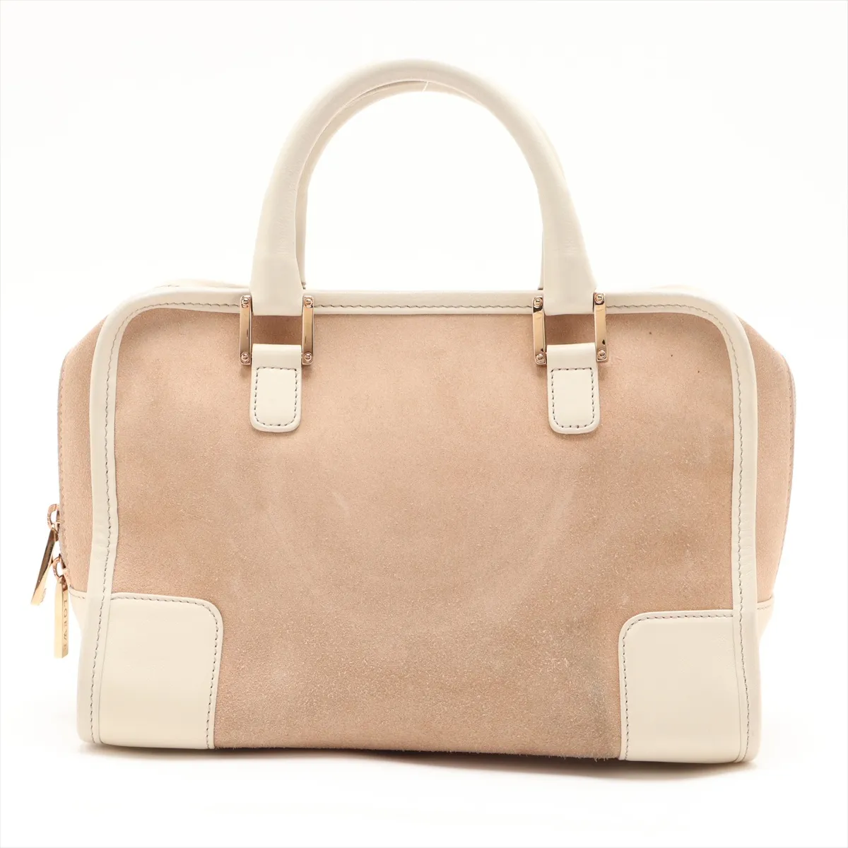 Amazona 28 Suede and Leather Handbag, Beige and Brown — view 2