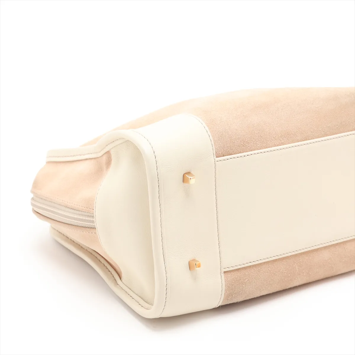 Amazona 28 Suede and Leather Handbag, Beige and Brown — view 4