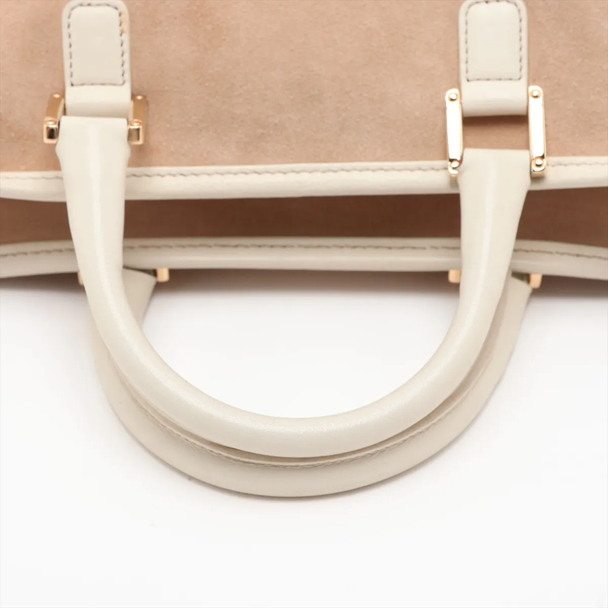 Amazona 28 Suede and Leather Handbag, Beige and Brown — view 5