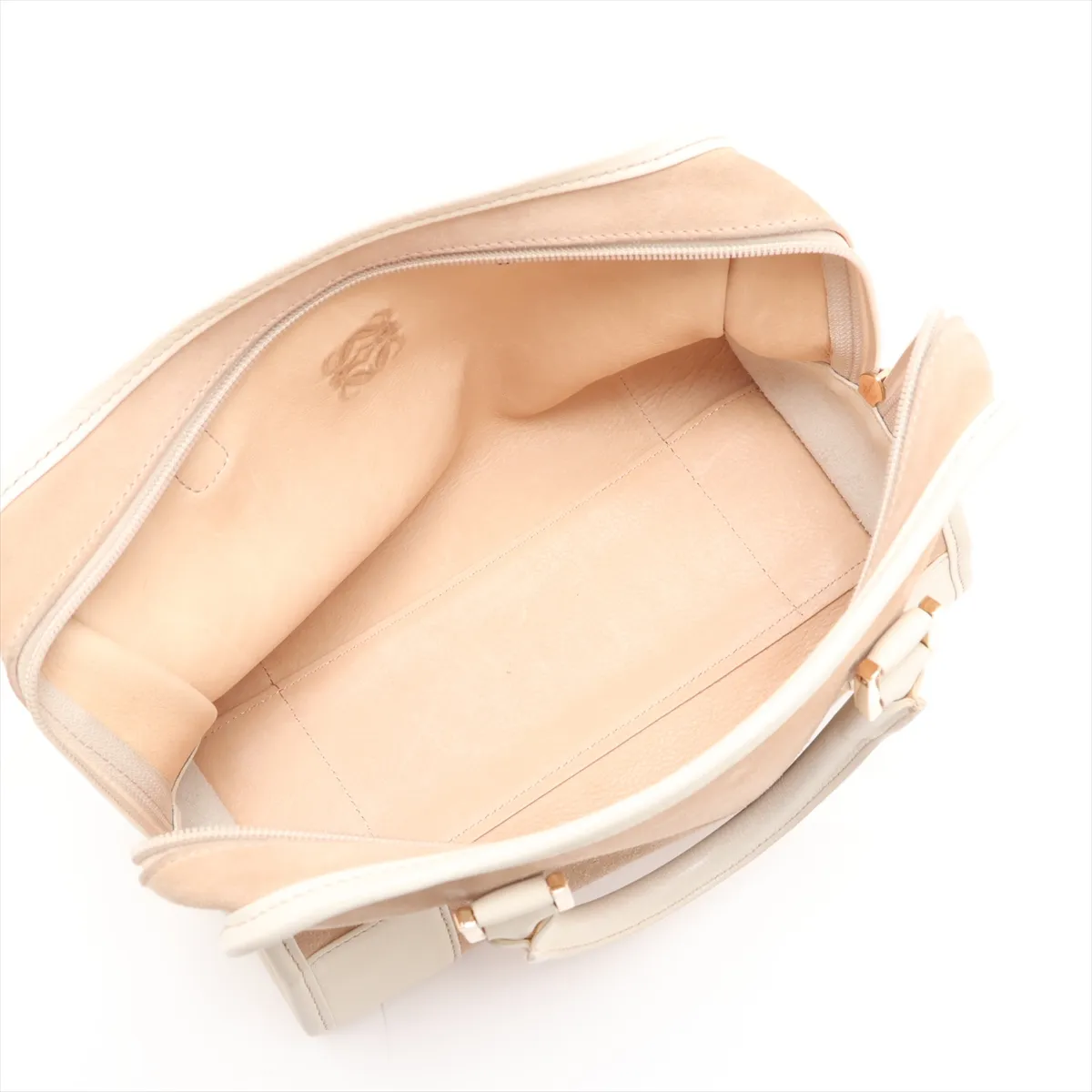 Amazona 28 Suede and Leather Handbag, Beige and Brown — view 7