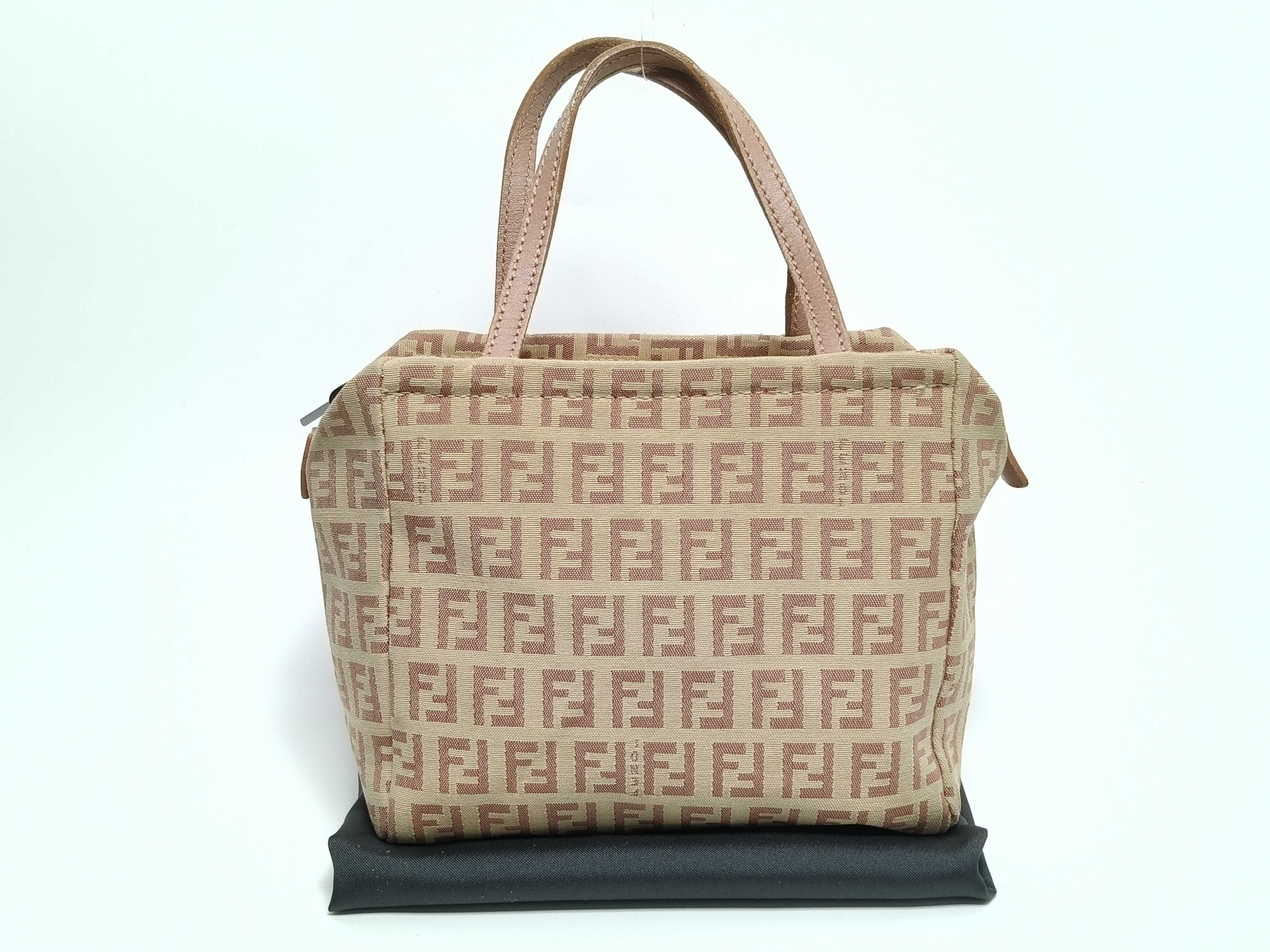 Zucca pattern Fendi Zucchino handbag pink pouch