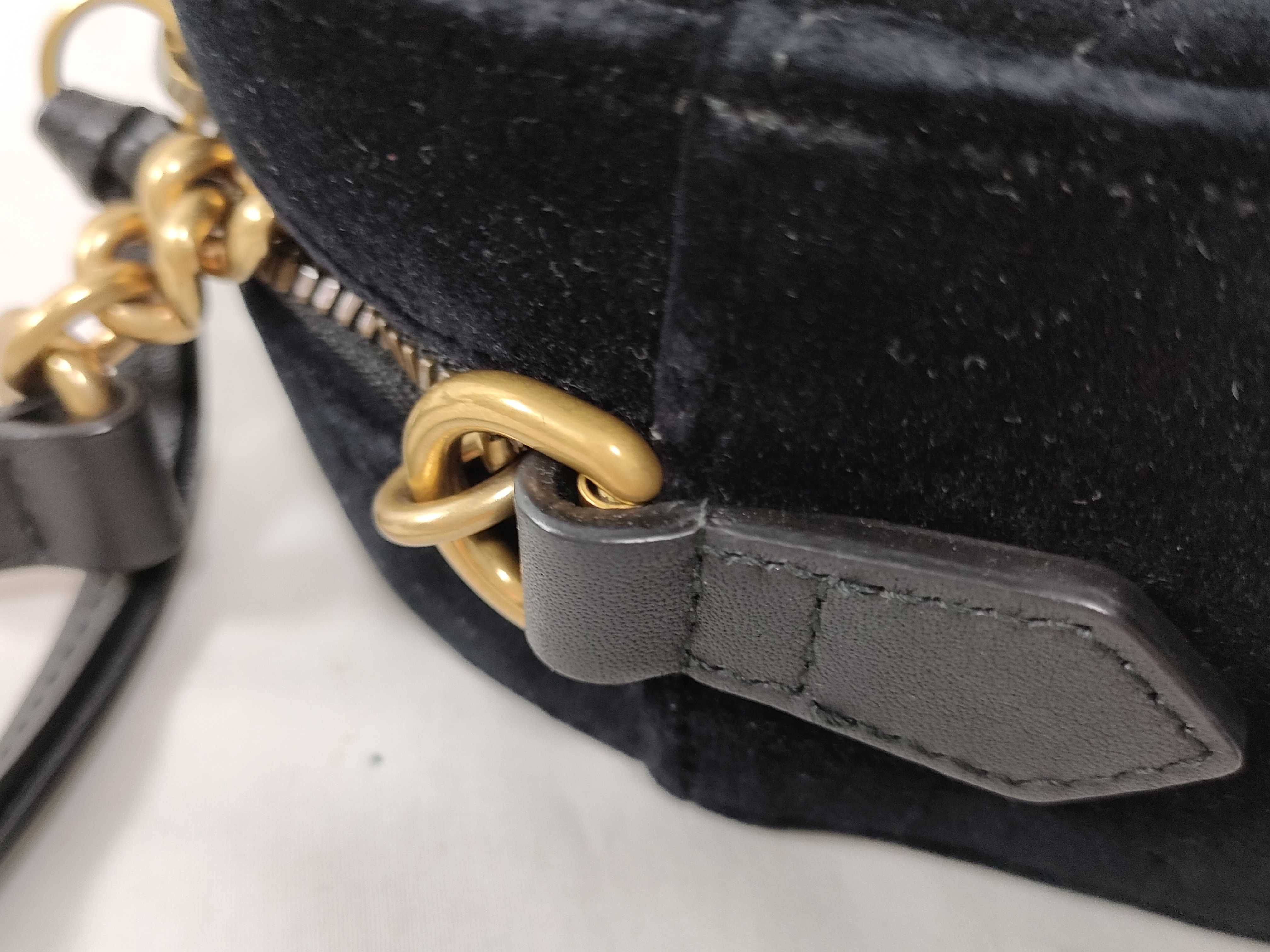 ID- GG Marmont velour x cow skin chain shoulder bag Black 447632 Shoulder bag — view 6