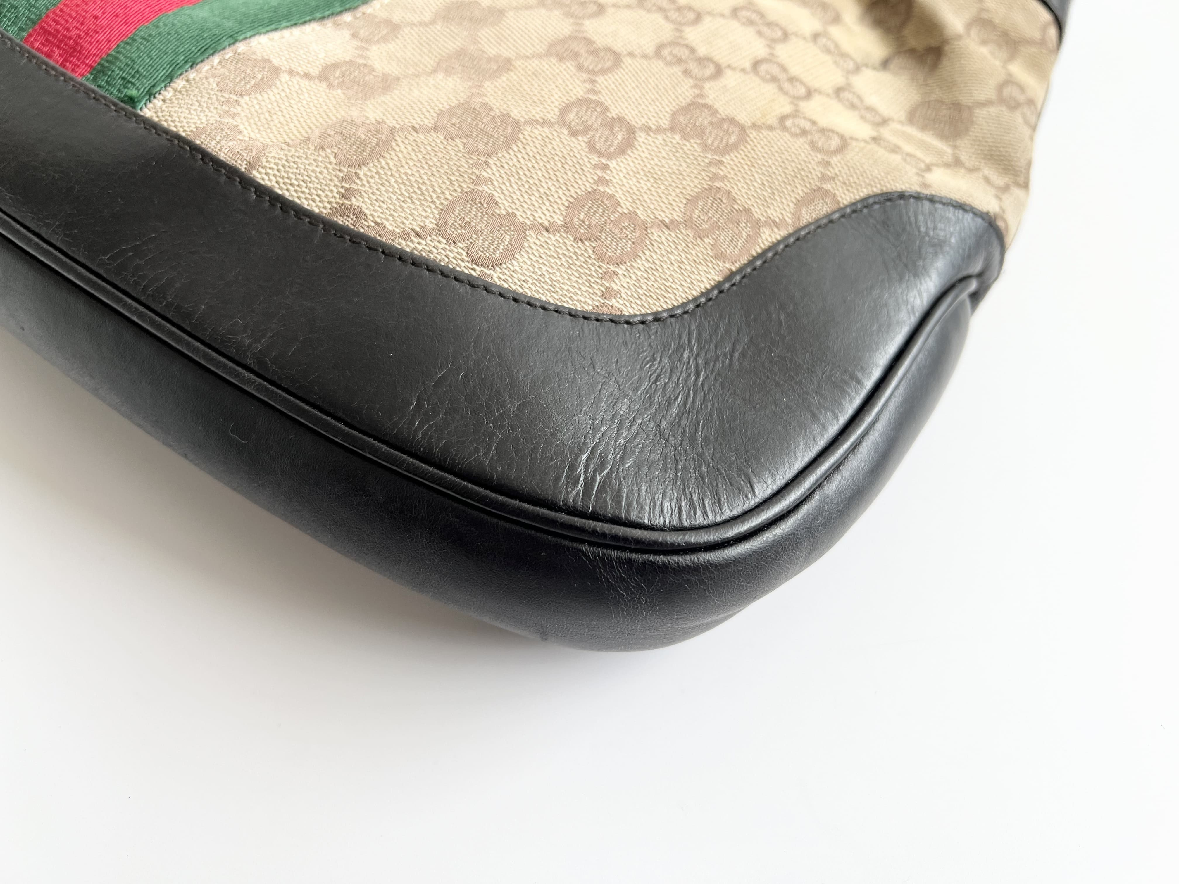 Jackie Sherry Line GG Leather Canvas Shoulder Bag Handbag One — view 11