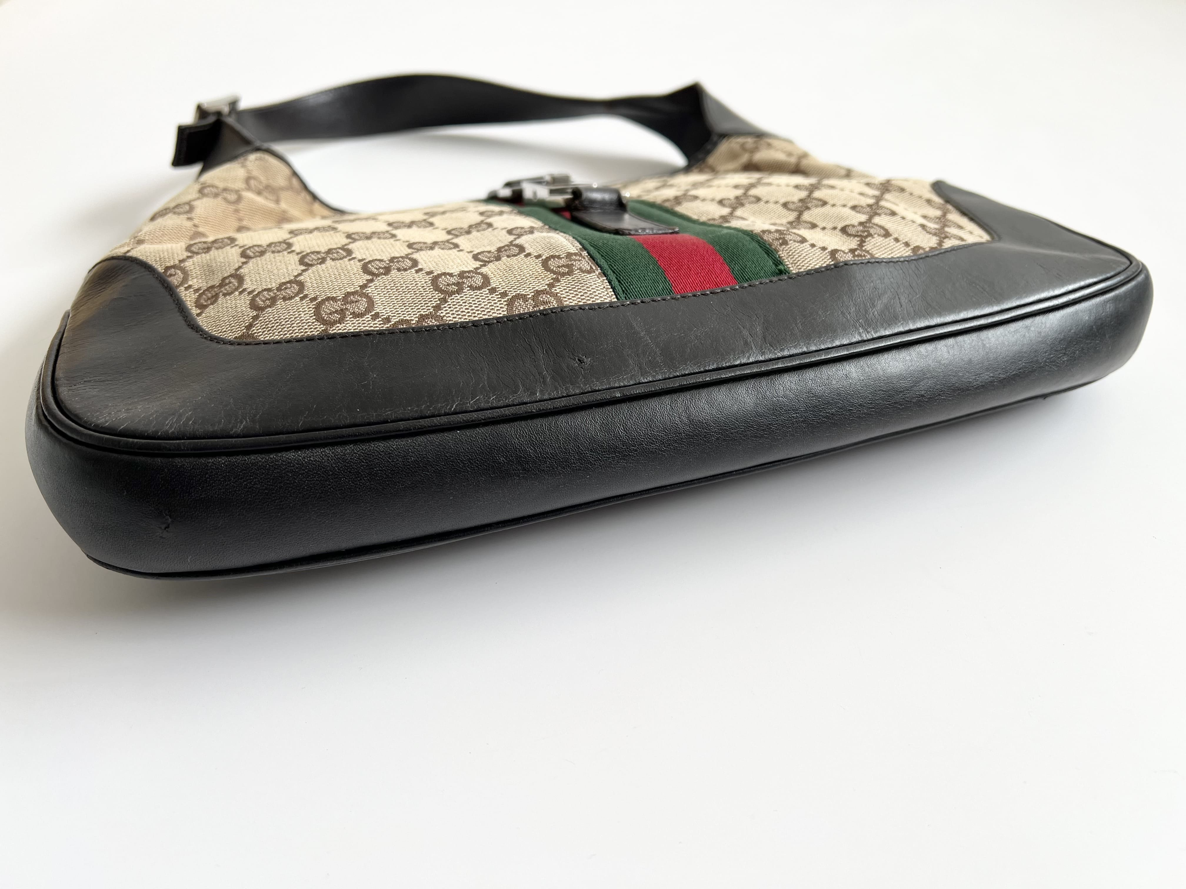 Jackie Sherry Line GG Leather Canvas Shoulder Bag Handbag One — view 14
