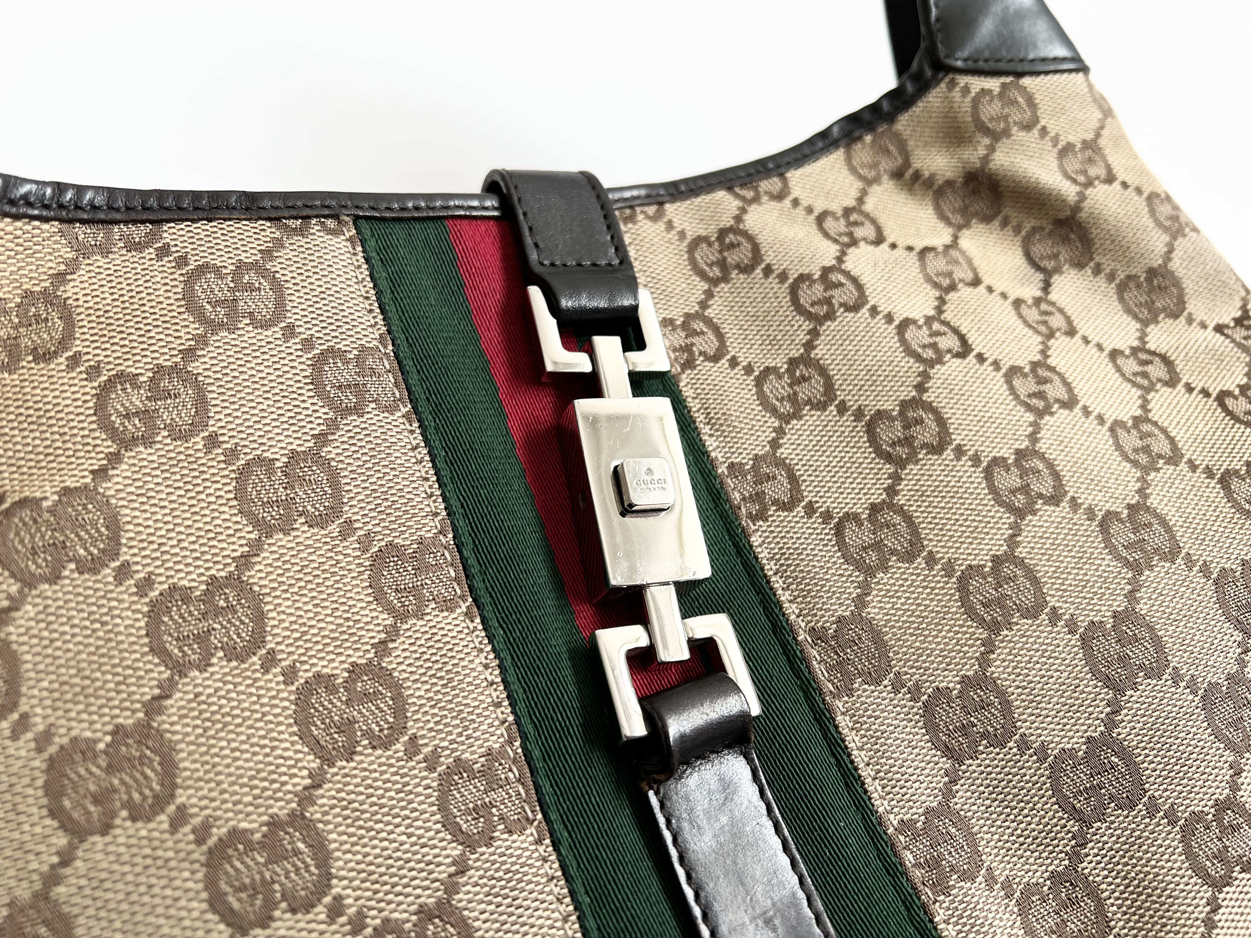 Jackie Sherry Line GG Leather Canvas Shoulder Bag Handbag One — view 3