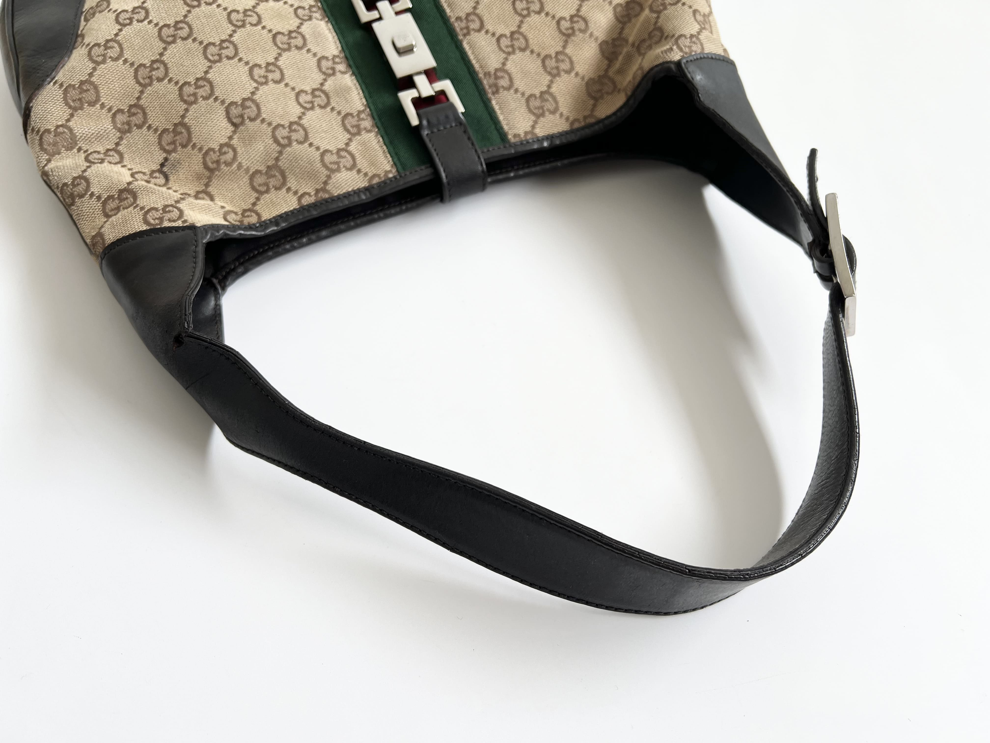 Jackie Sherry Line GG Leather Canvas Shoulder Bag Handbag One — view 4