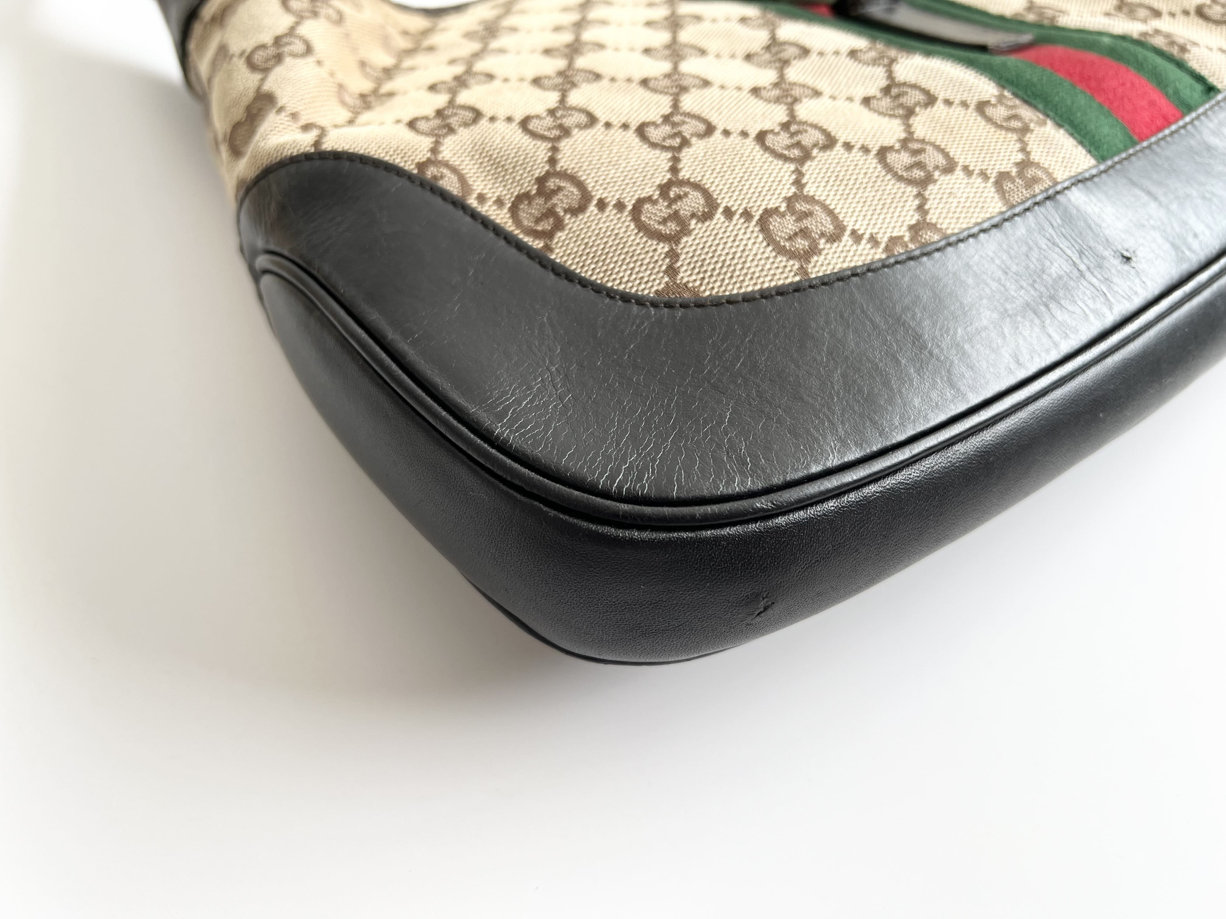 Jackie Sherry Line GG Leather Canvas Shoulder Bag Handbag One — view 10