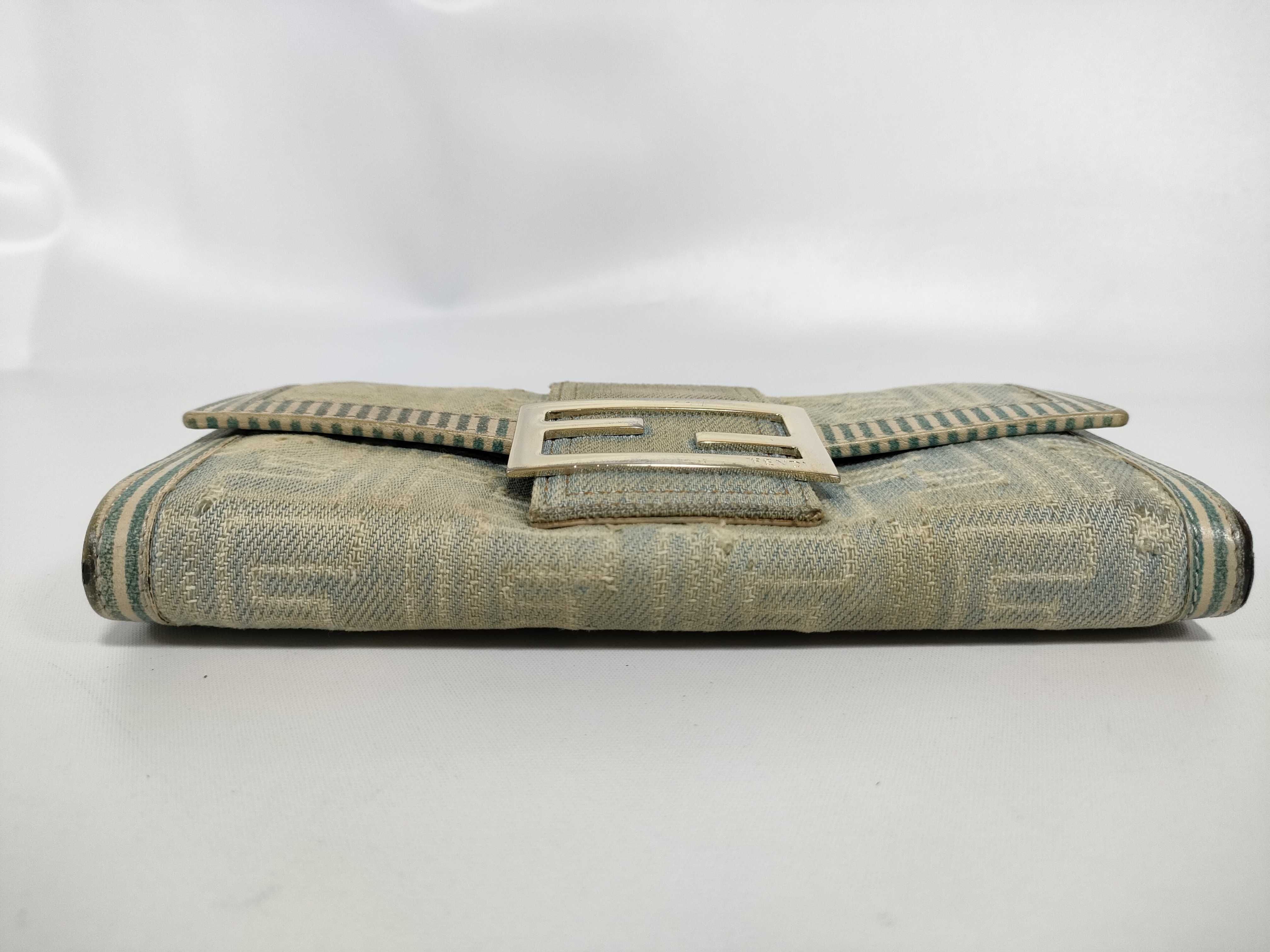 Mamma Long Wallet, Denim, Zucca Pattern — view 4