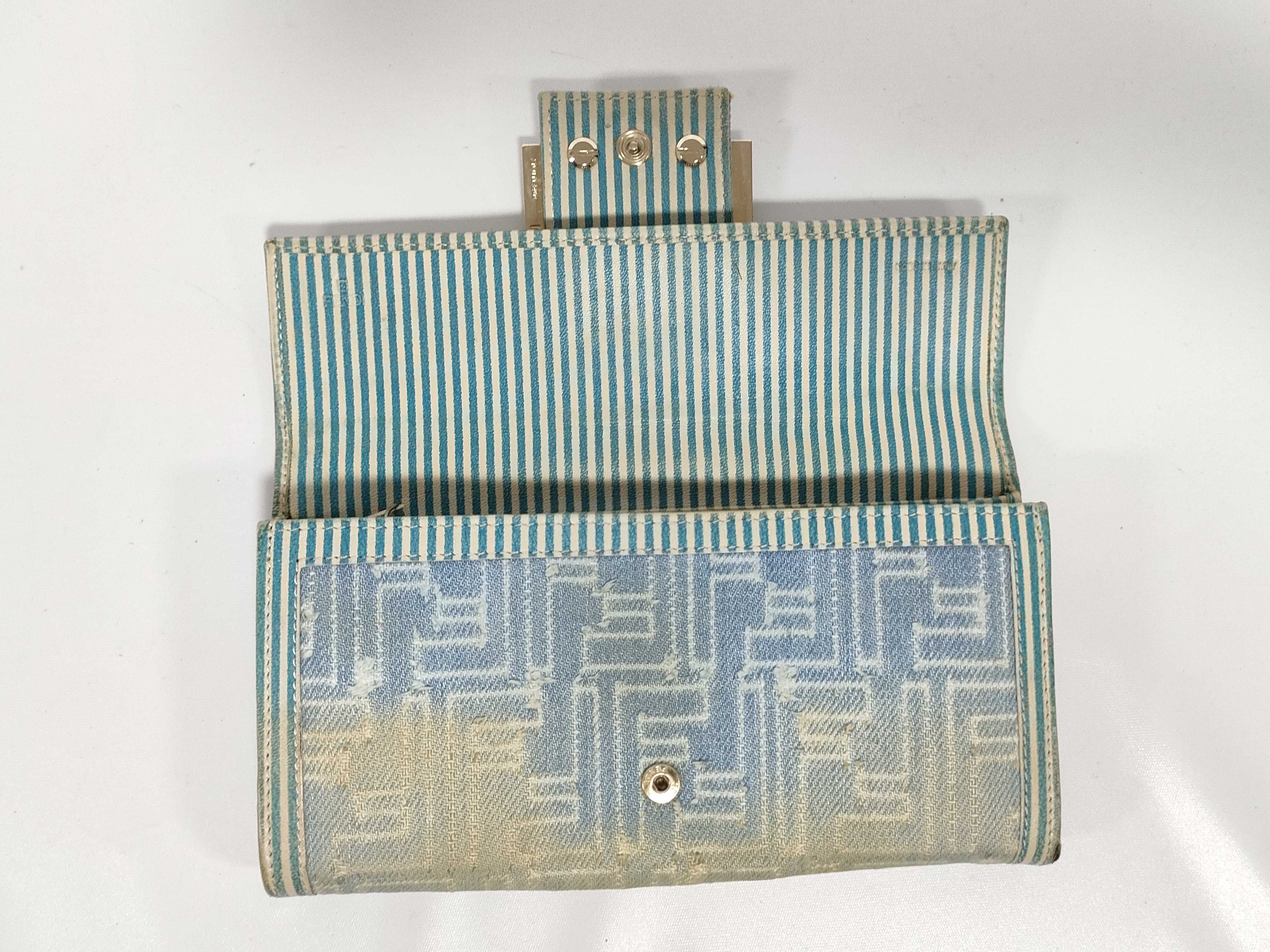 Mamma Long Wallet, Denim, Zucca Pattern — view 8