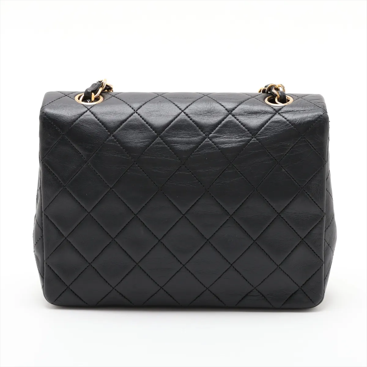 Mini Matelassé 20 Lambskin Single Flap Single Chain Bag, Black with Gold Hardware, 2486185, Series 2, A69900 — view 2