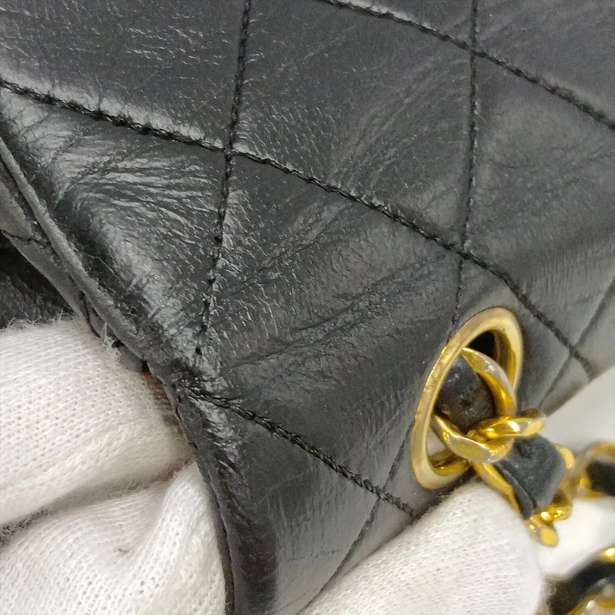 Mini Matelassé 20 Lambskin Single Flap Single Chain Bag, Black with Gold Hardware, 2486185, Series 2, A69900 — view 15