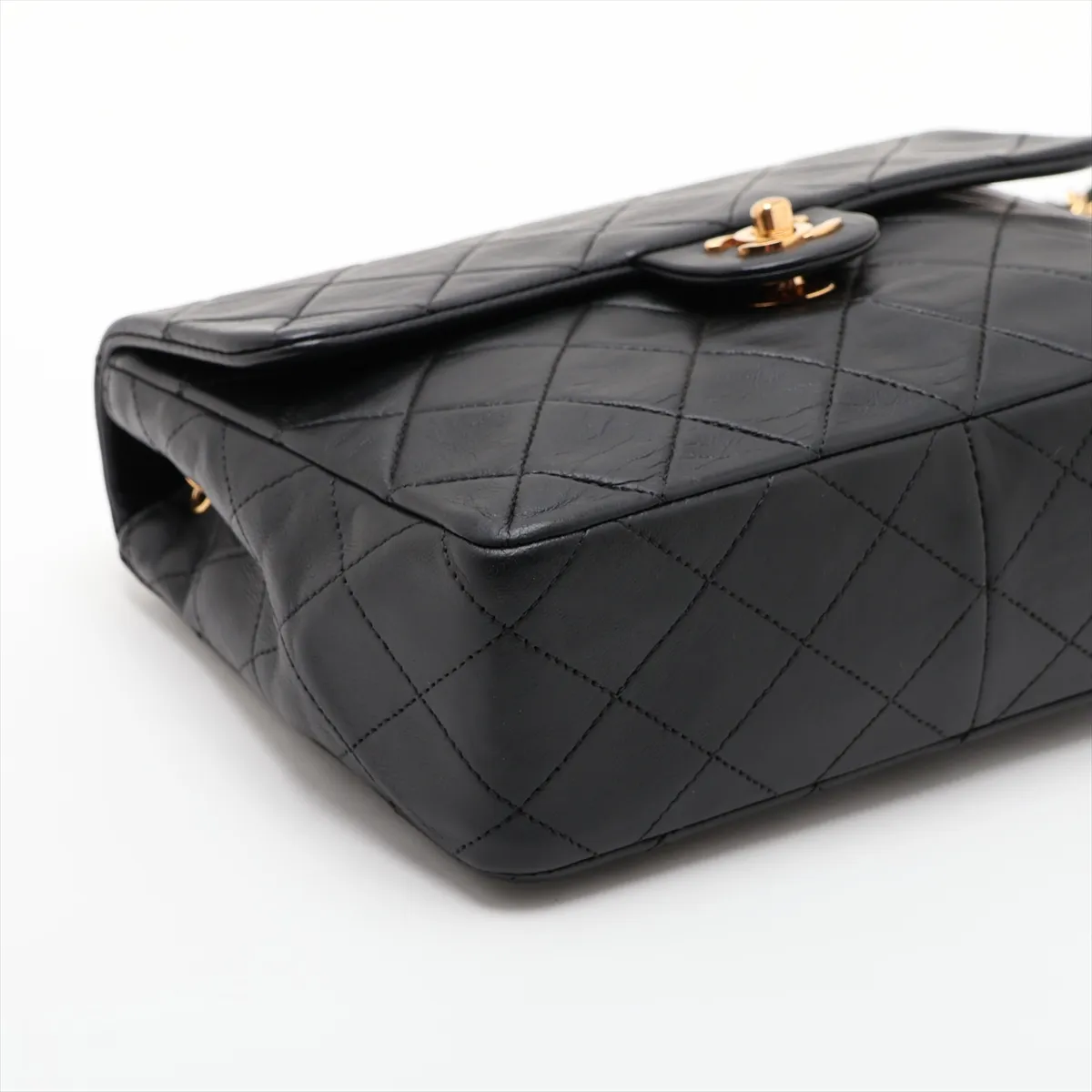 Mini Matelassé 20 Lambskin Single Flap Single Chain Bag, Black with Gold Hardware, 2486185, Series 2, A69900 — view 4