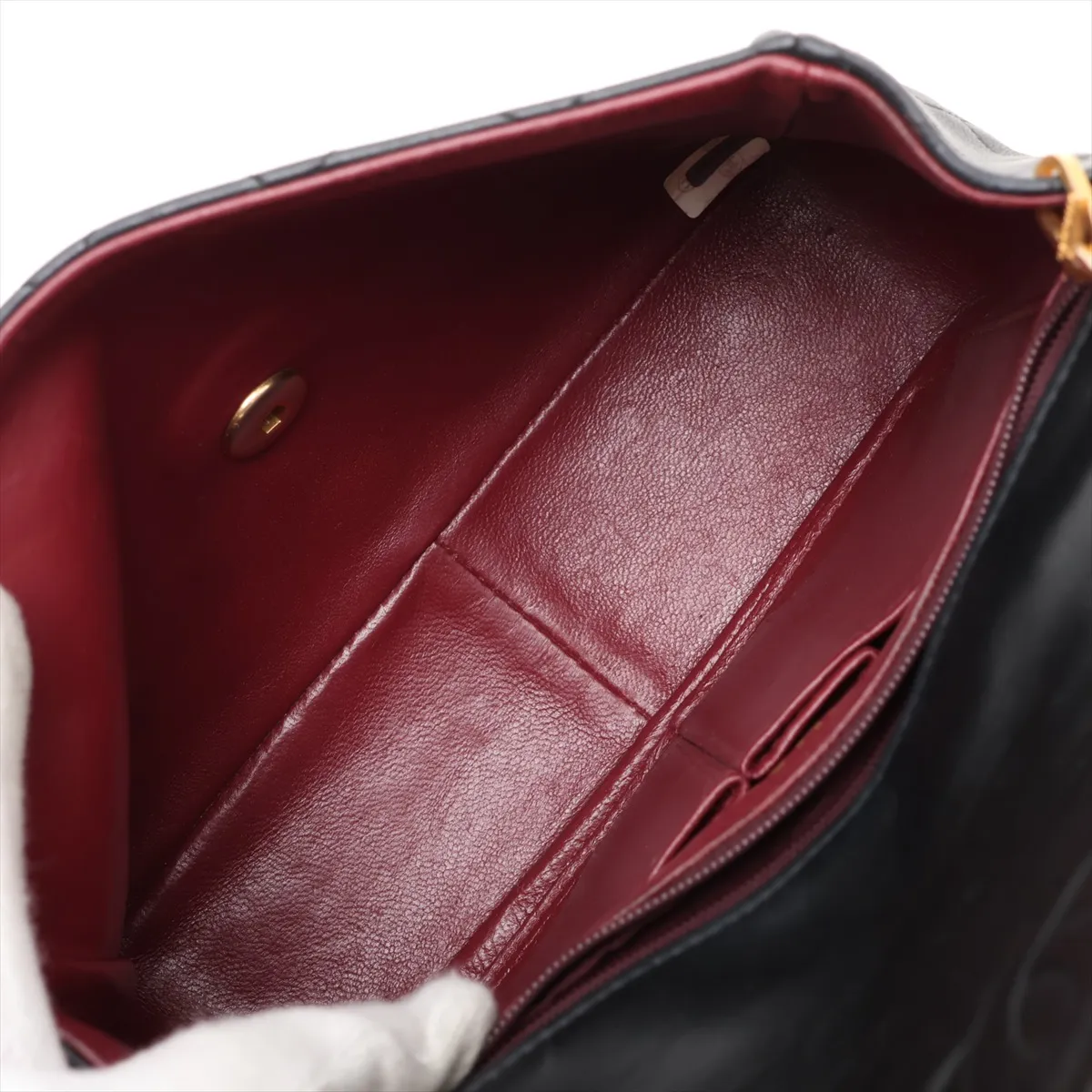 Mini Matelassé 20 Lambskin Single Flap Single Chain Bag, Black with Gold Hardware, 2486185, Series 2, A69900 — view 6