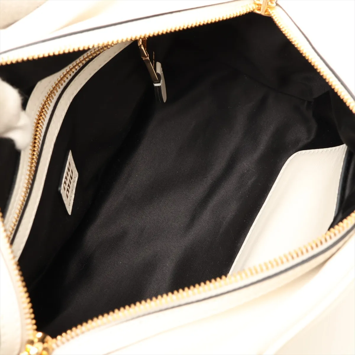 Leather Handbag, White, 5BB182 — view 7