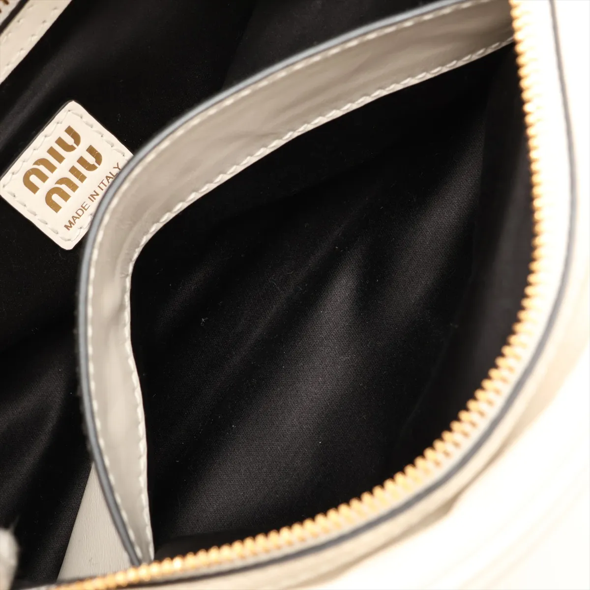 Leather Handbag, White, 5BB182 — view 9