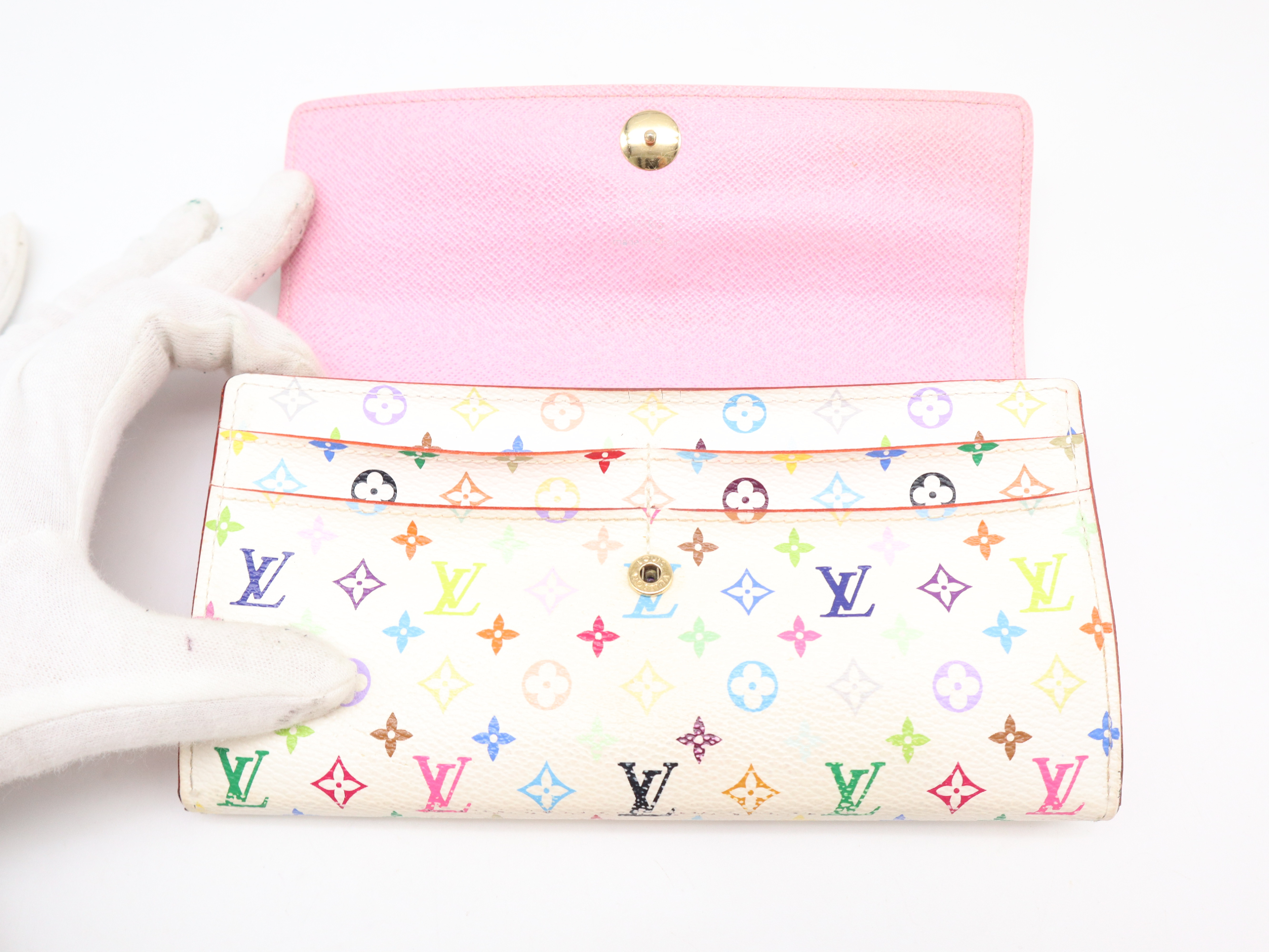 M93744 Monogram Multicolor Portefeuille Sarah Blanc Wallet — view 8