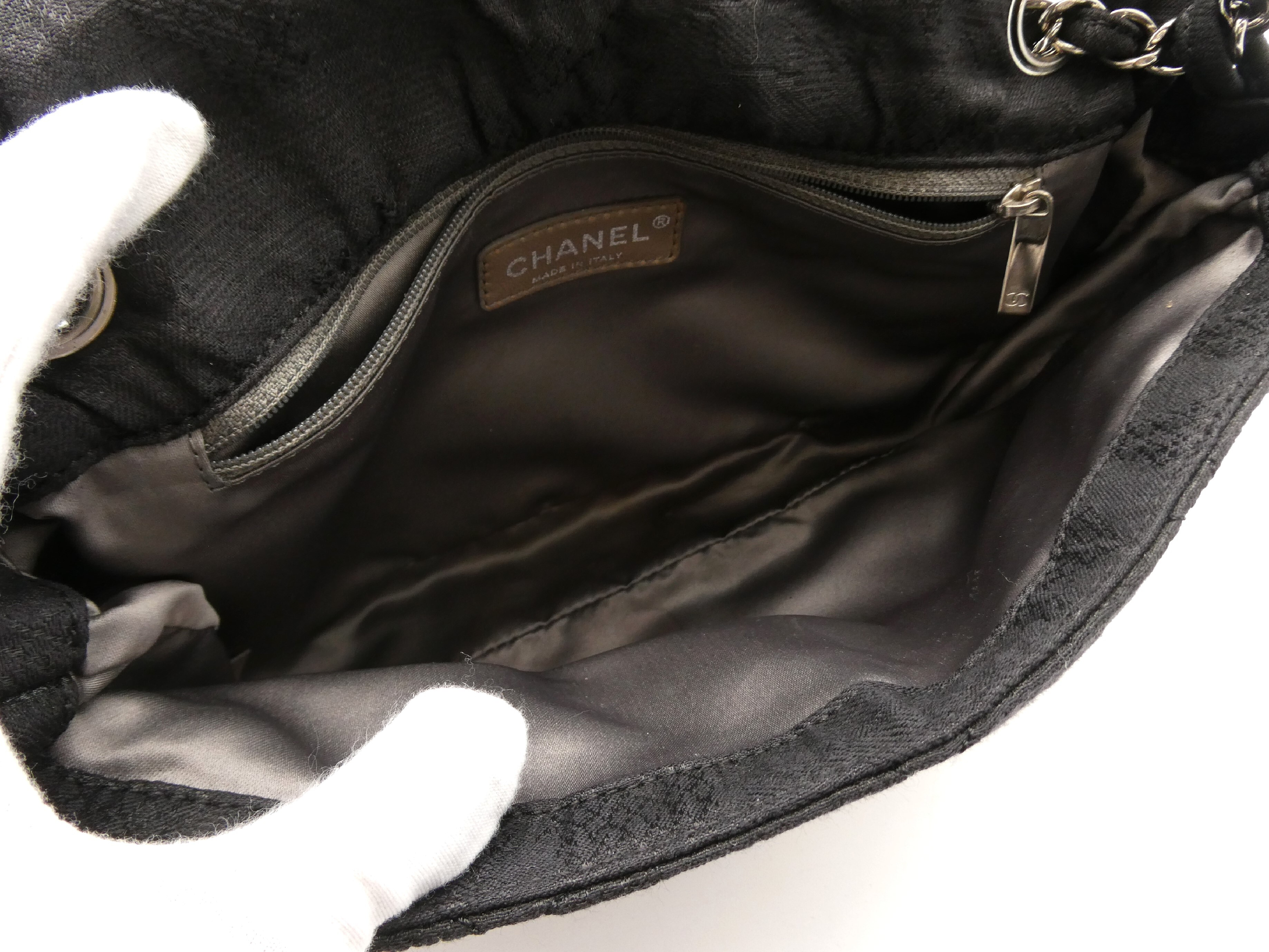 Matelassé Coated Canvas Coco Mark Double Chain Shoulder Bag — view 7