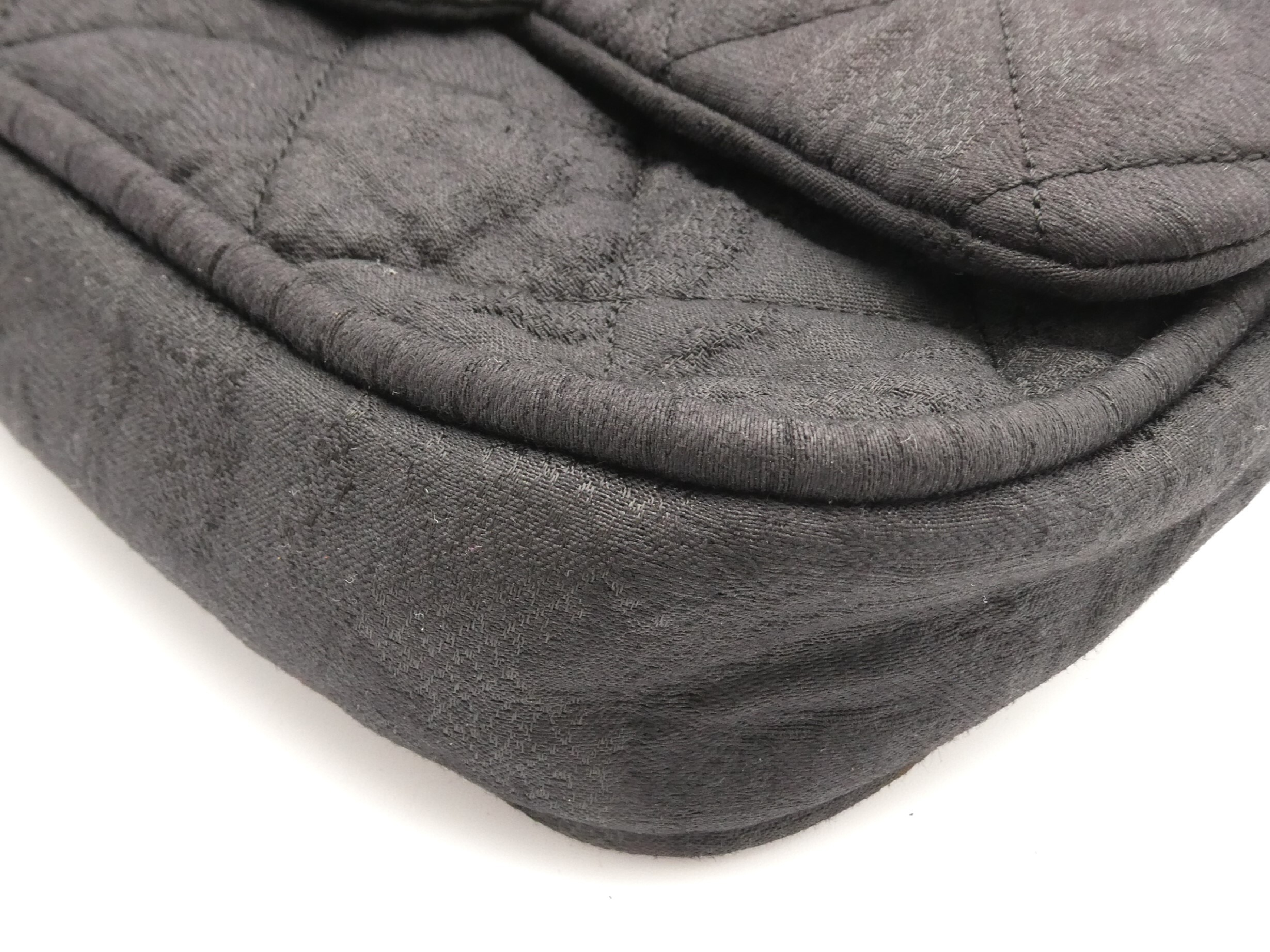 Matelassé Coated Canvas Coco Mark Double Chain Shoulder Bag — view 10