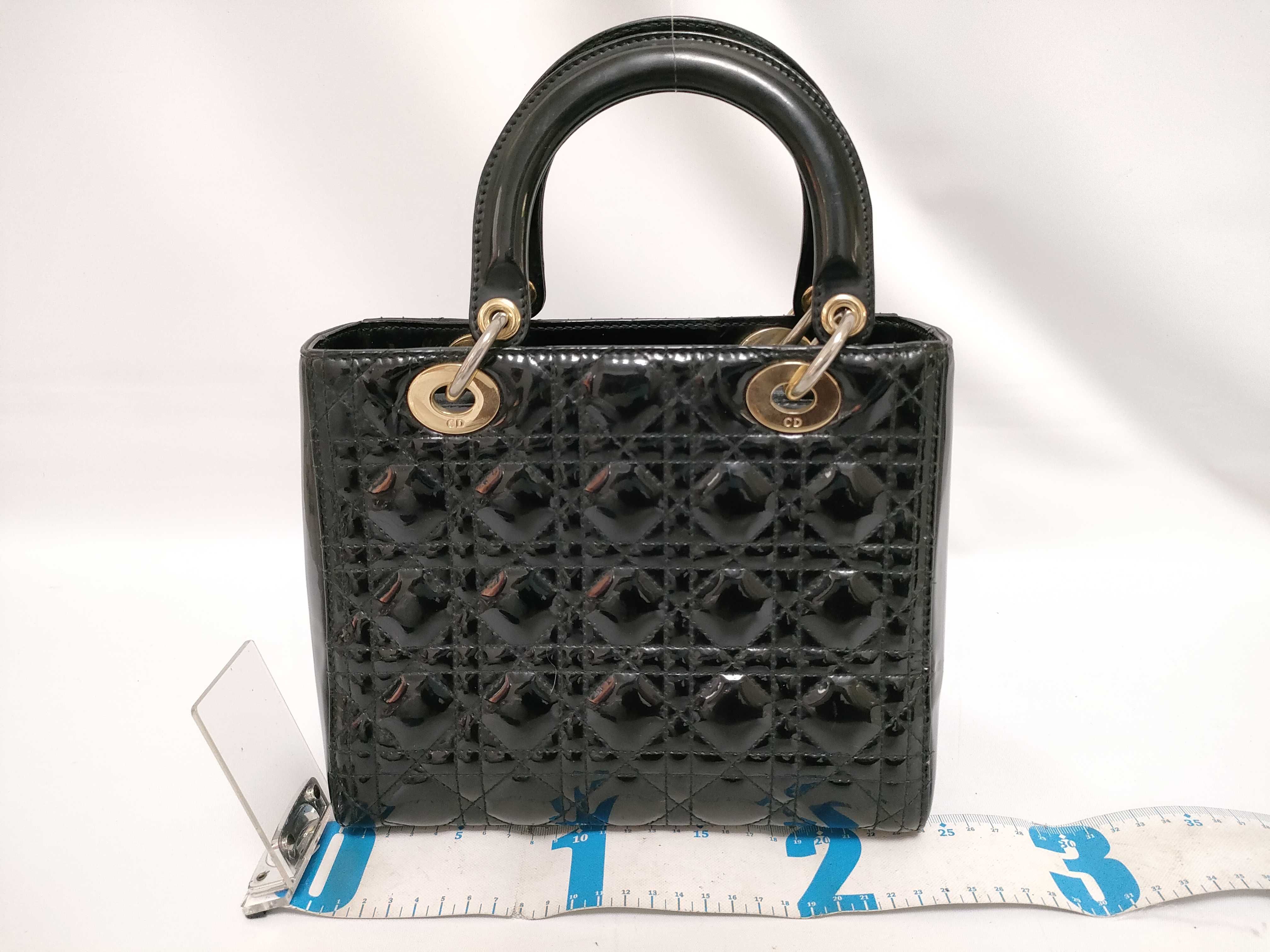 Lady Dior Christian Other Line Bags Lady Cannage Enamel 2-Way Handbag — view 2
