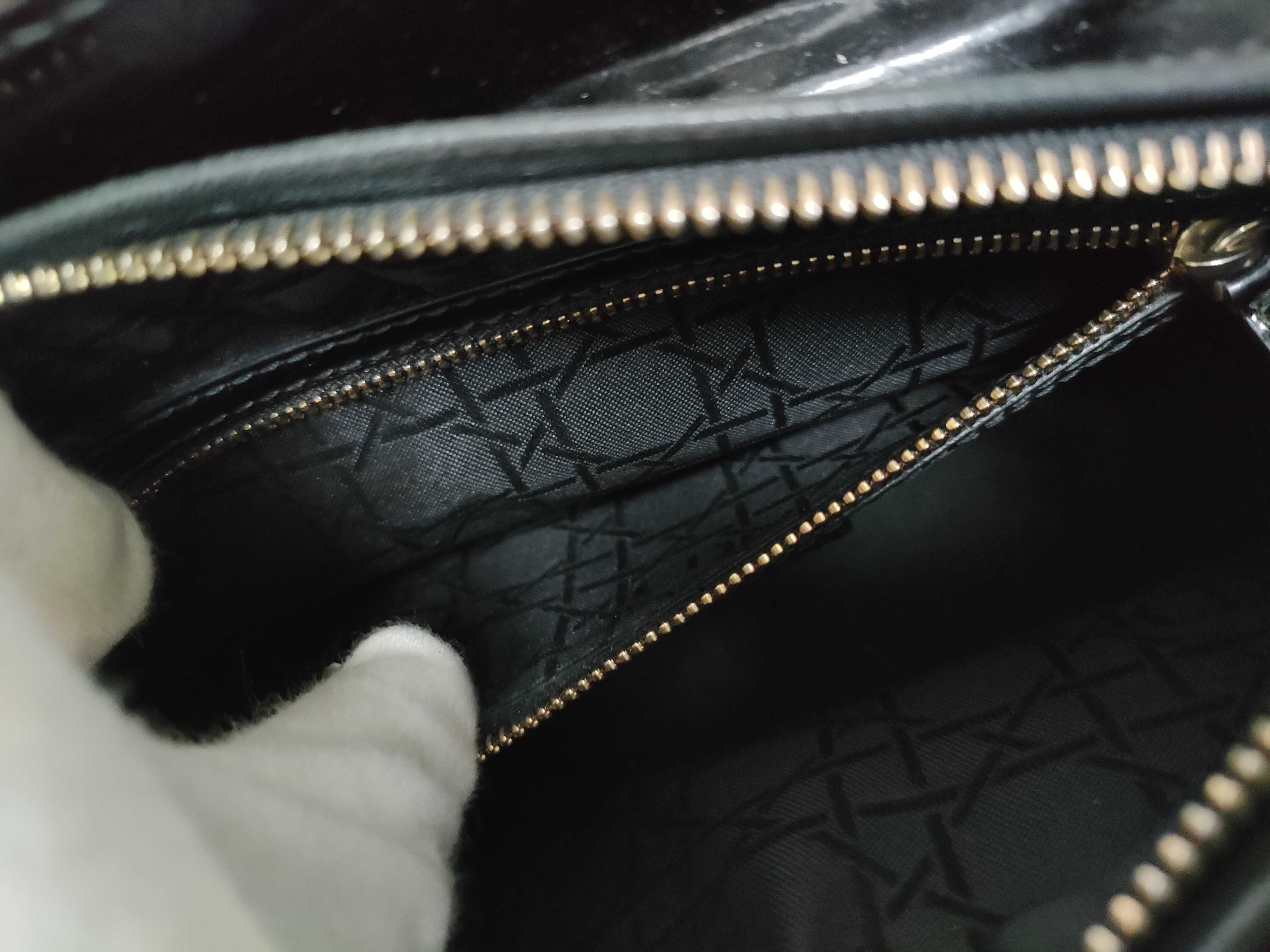Lady Dior Christian Other Line Bags Lady Cannage Enamel 2-Way Handbag — view 11