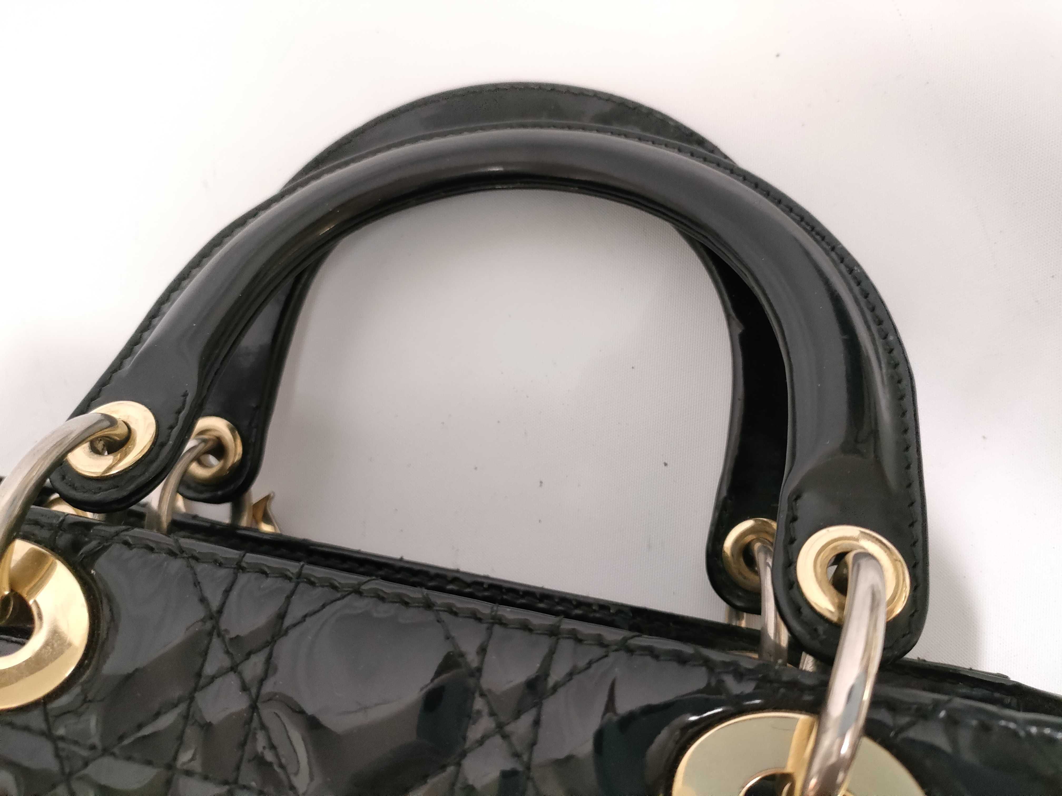 Lady Dior Christian Other Line Bags Lady Cannage Enamel 2-Way Handbag — view 3