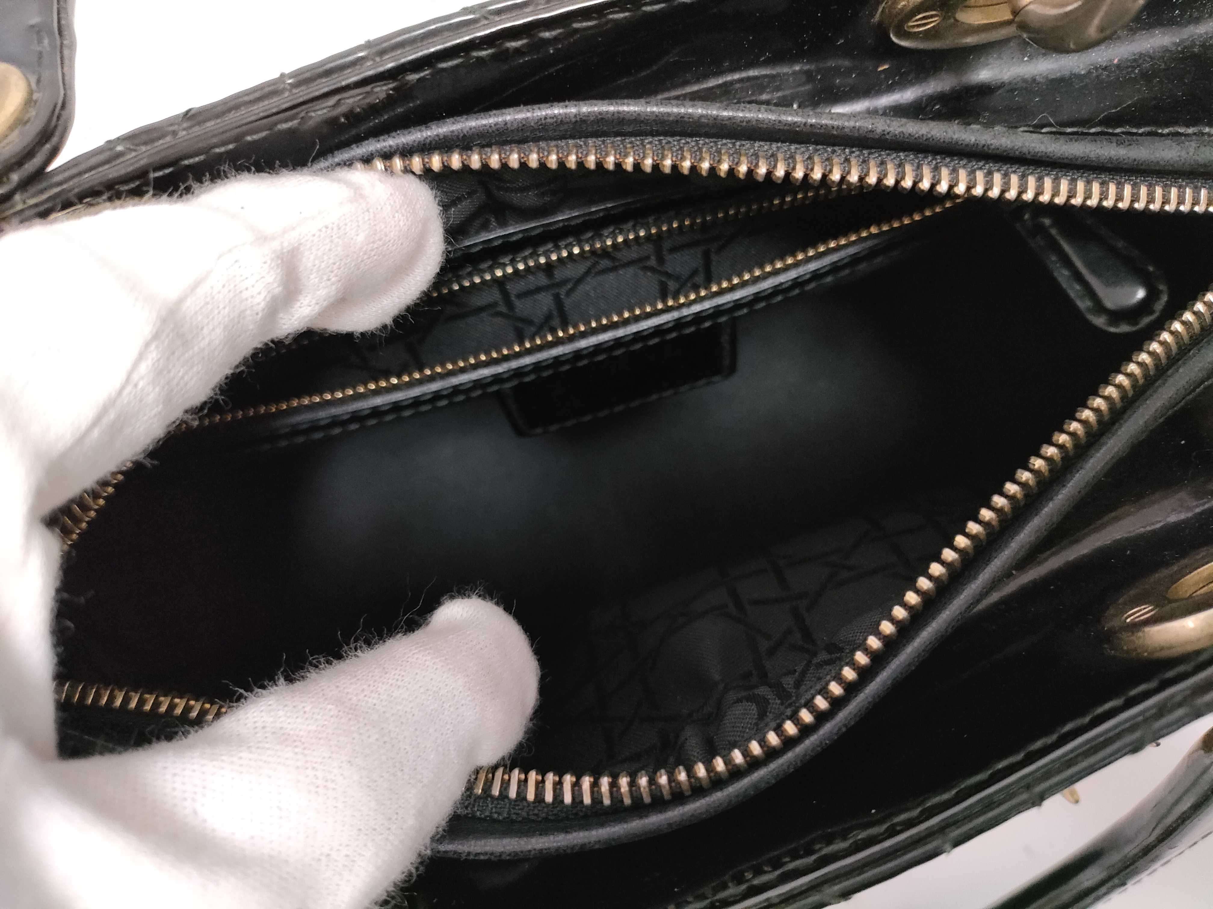 Lady Dior Christian Other Line Bags Lady Cannage Enamel 2-Way Handbag — view 9