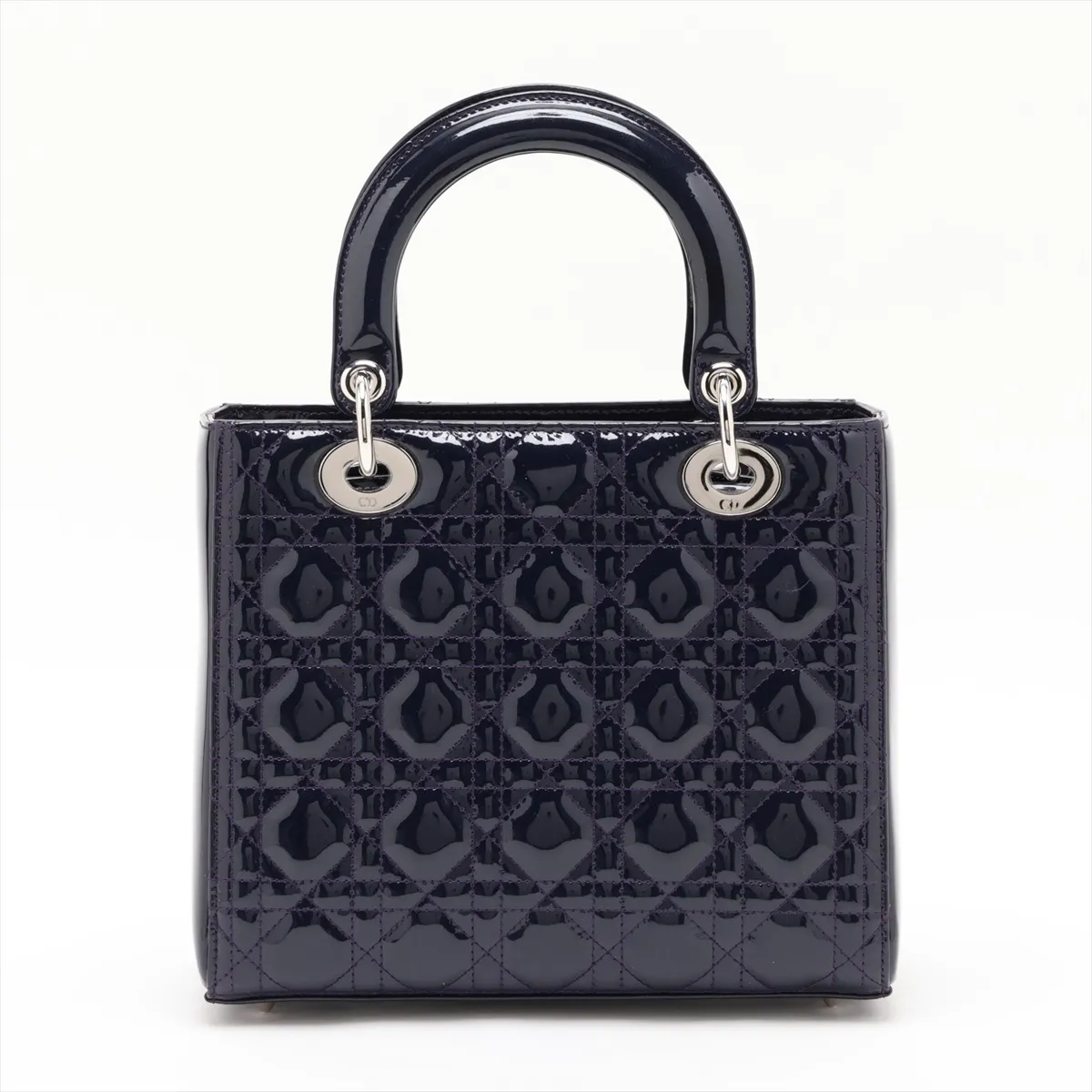 Cannage Lady Dior Patent Leather 2-Way Handbag, Blue — view 2