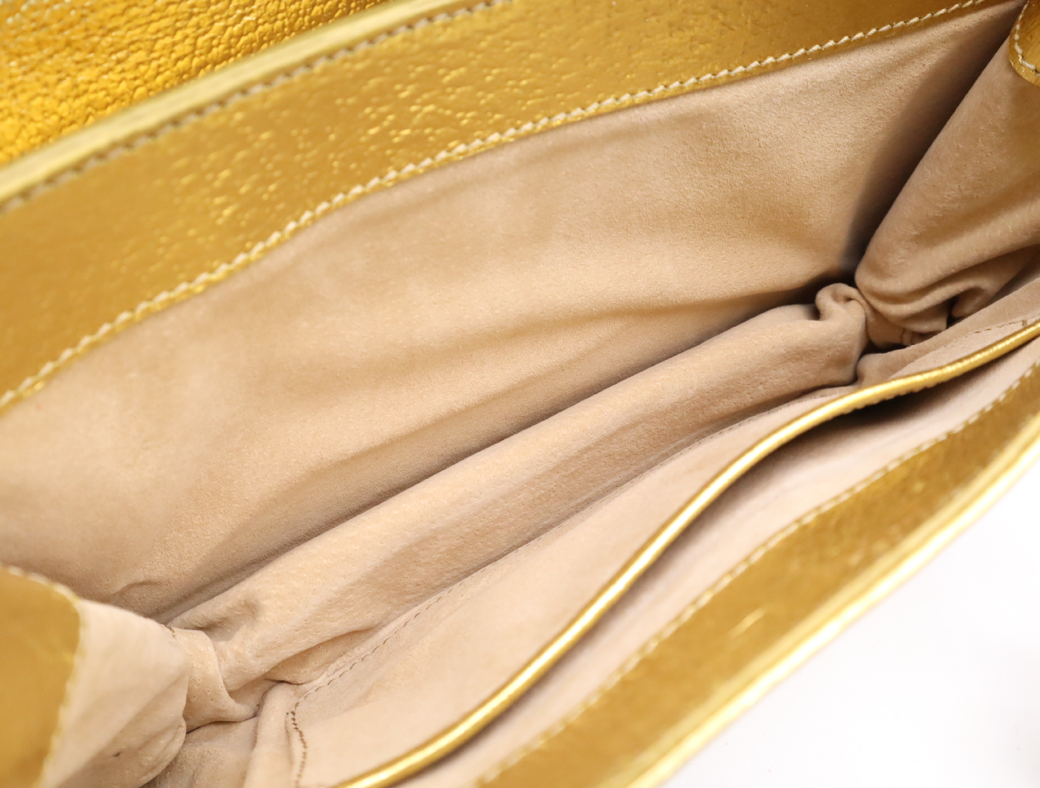 Leather Logo Gold Shoulder Bag with Shoulder Strap and Guarantee Card — view 12