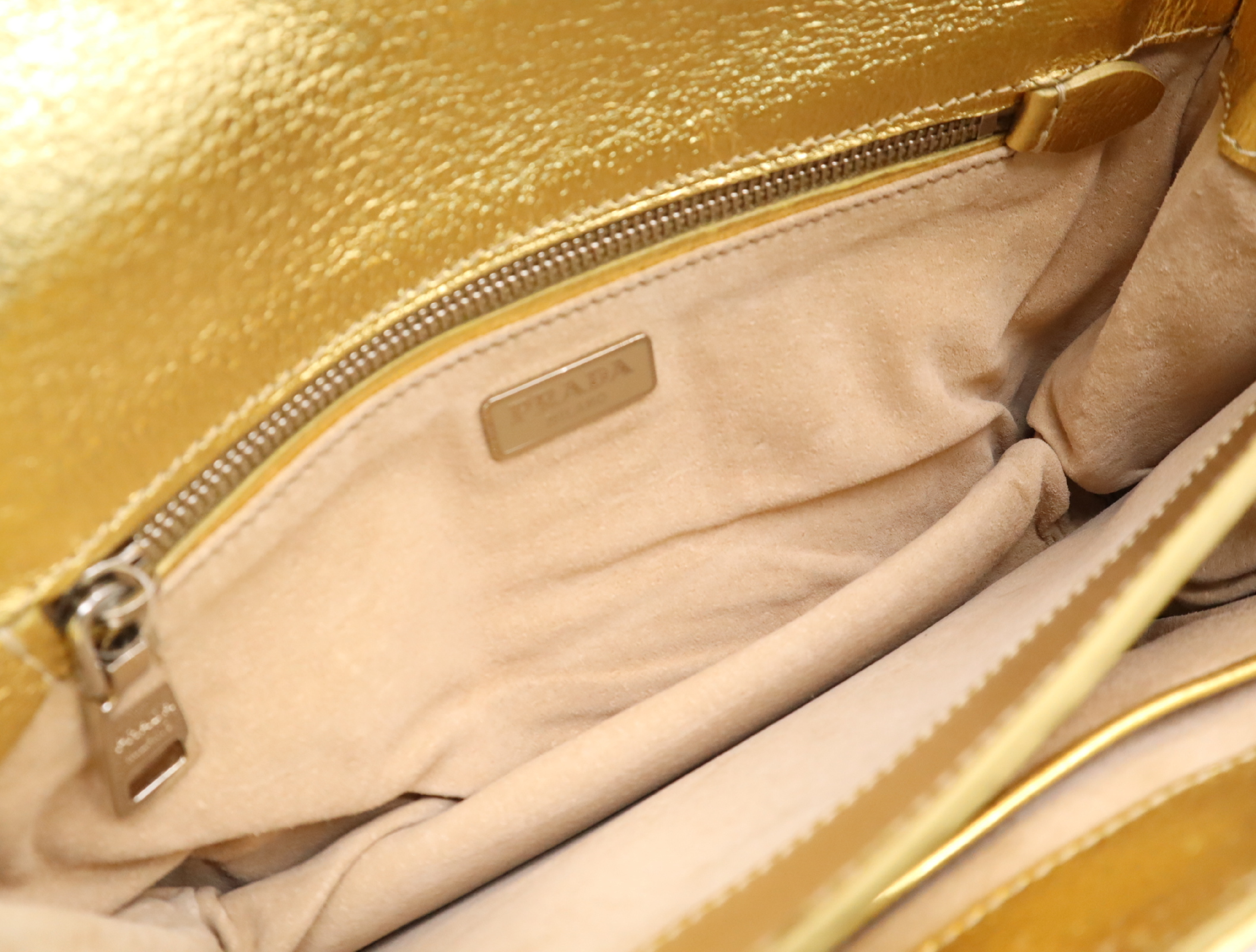 Leather Logo Gold Shoulder Bag with Shoulder Strap and Guarantee Card — view 13