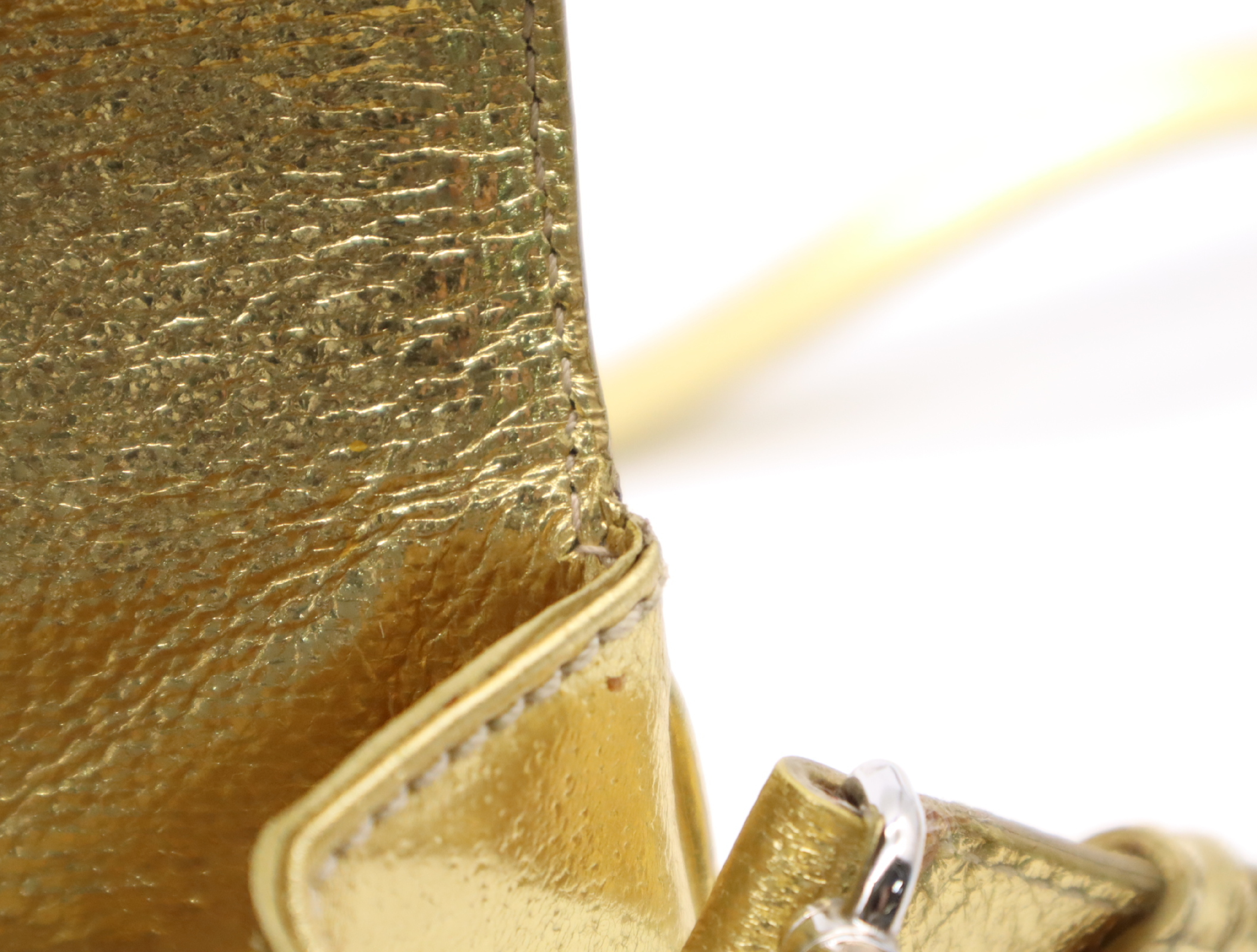 Leather Logo Gold Shoulder Bag with Shoulder Strap and Guarantee Card — view 15
